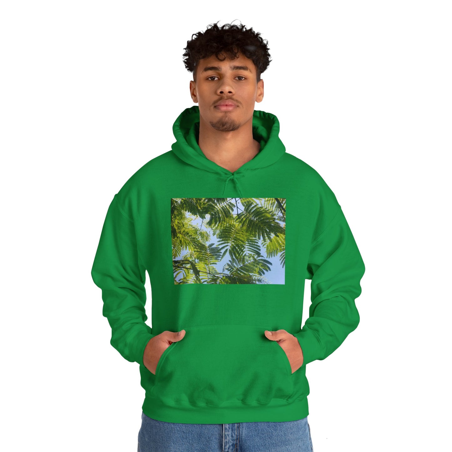 Unisex Heavy Blend™ Original Print Silk Canopy Crewneck Hooded Sweatshirt