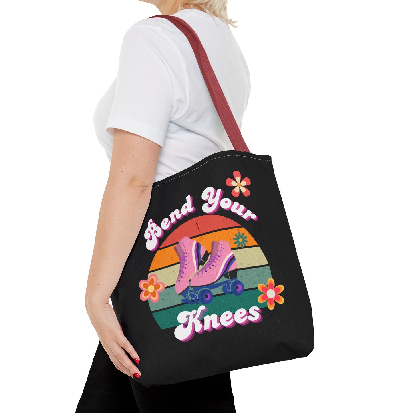 Unisex Retro Vibes Bend Your Knees Skate Day Tote Bag