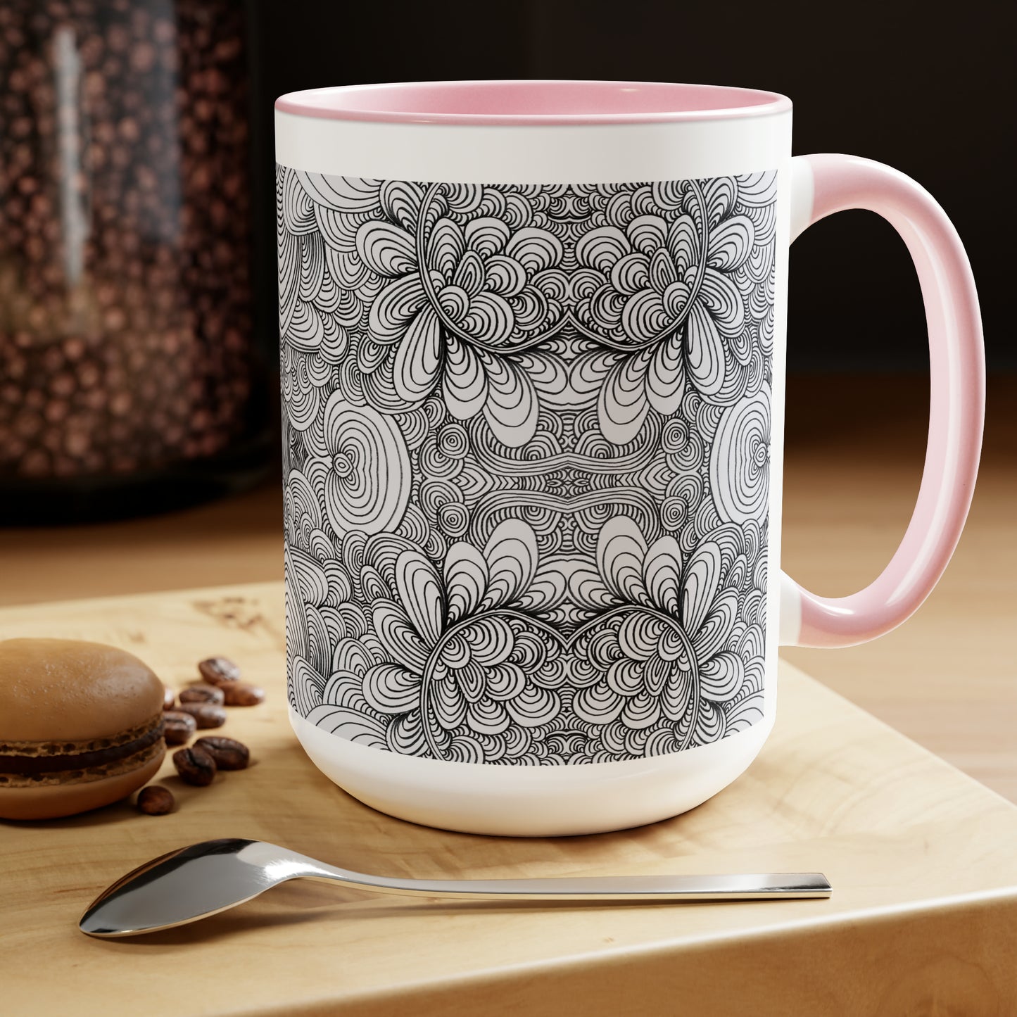 15oz Original Art Mug - Apricots Noir Mirage