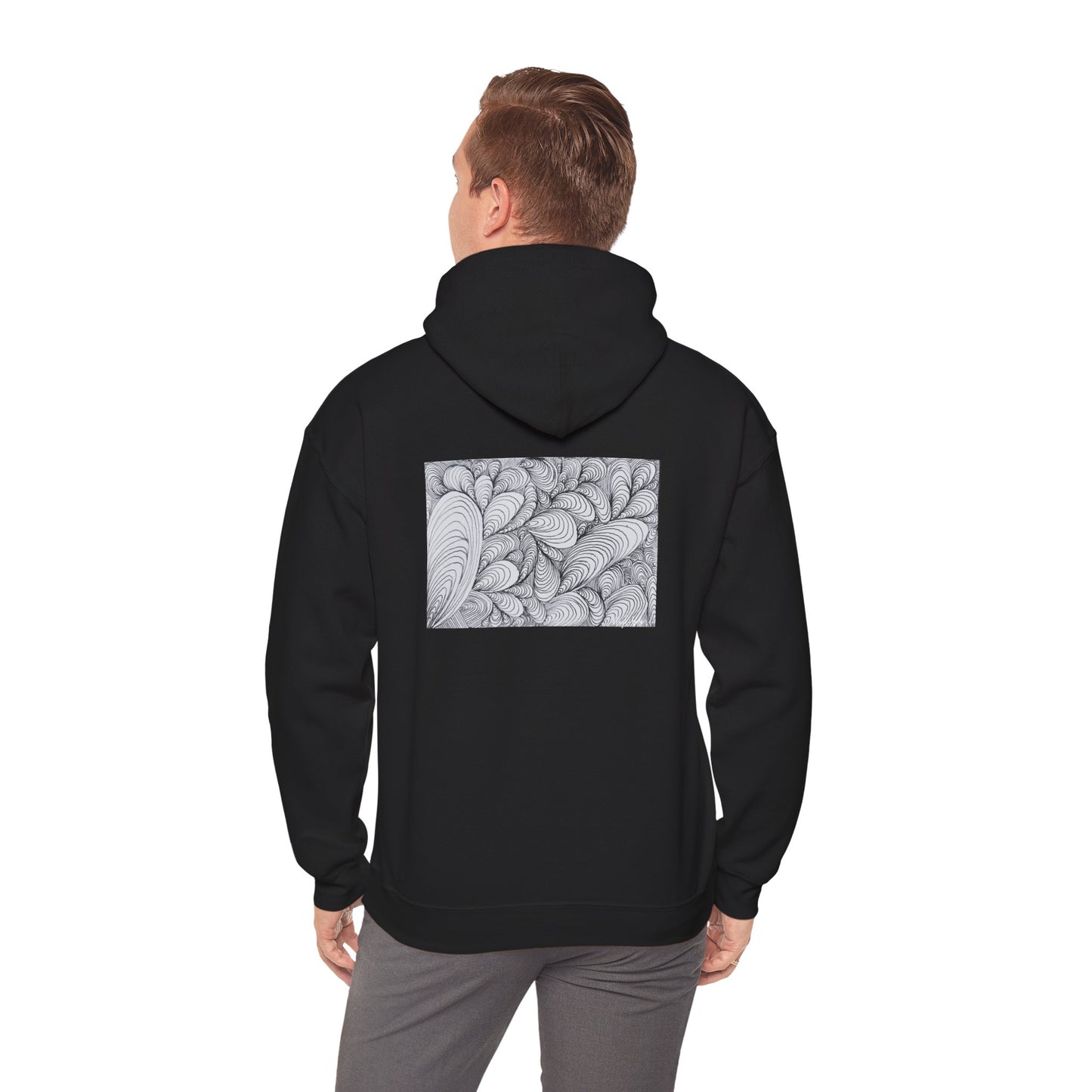 Unisex Heavy Blend™ Original Rough Artwork Midsize Print Hooded Sweatshirt