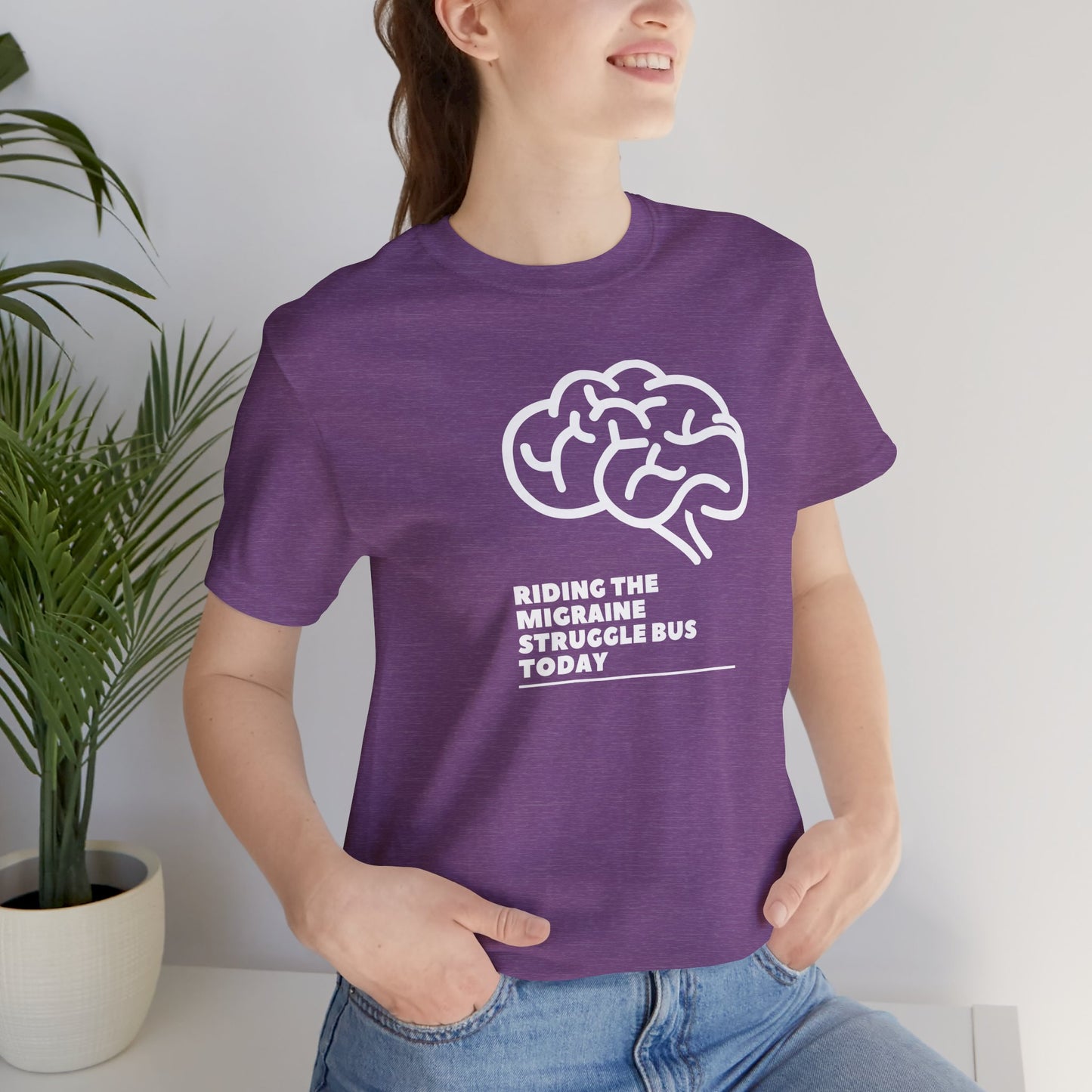 Unisex Migraine Day Invisible Illness Warrior Riding The Struggle Bus Tshirt
