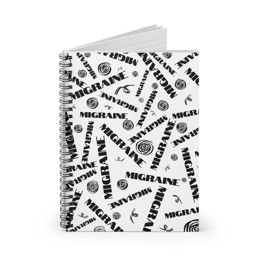 Spiral 118 Page Migraine Day Word Scramble Notebook - White