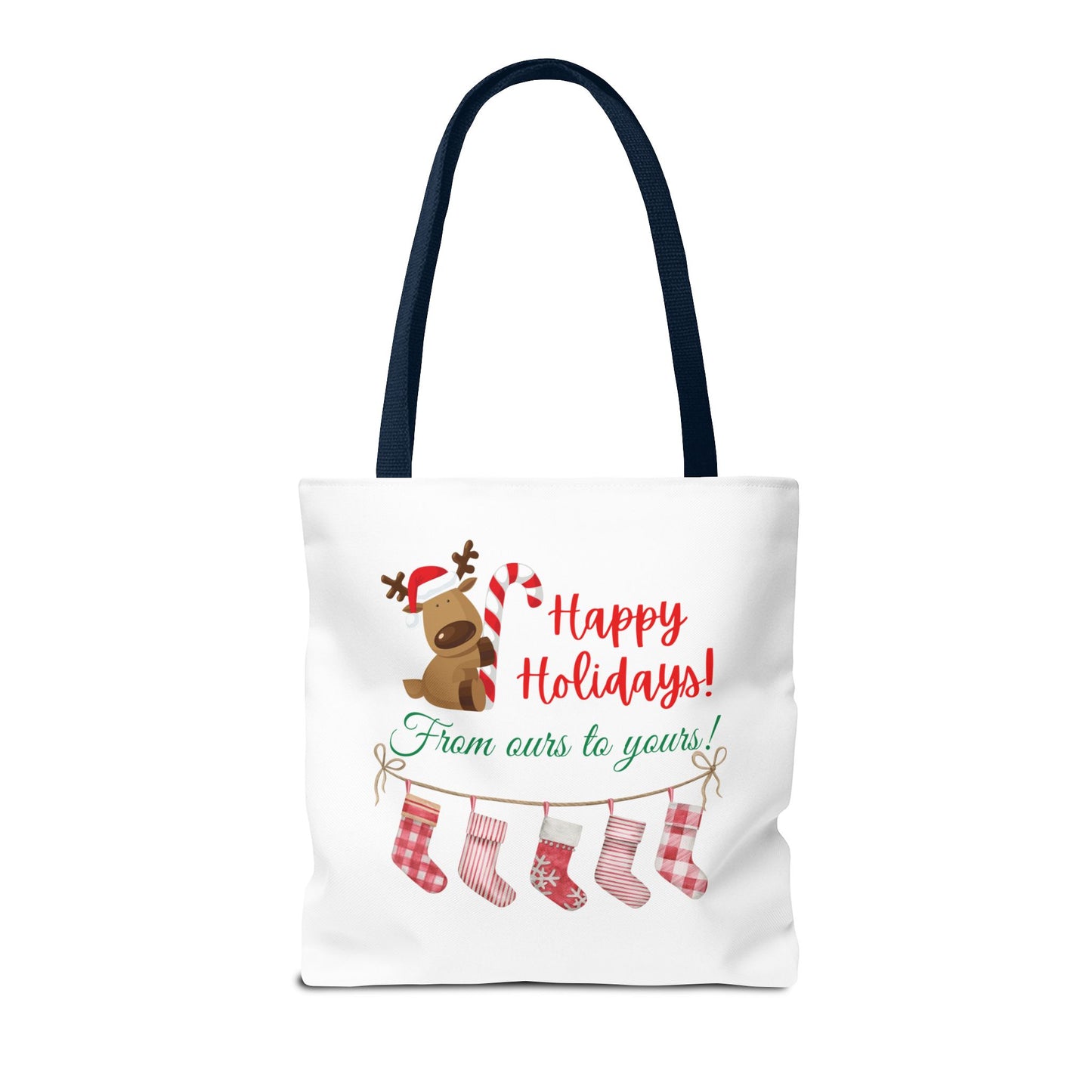 Unisex Happy Holidays From Ours To Yours Christmas Stockings and Dog Tote Bag