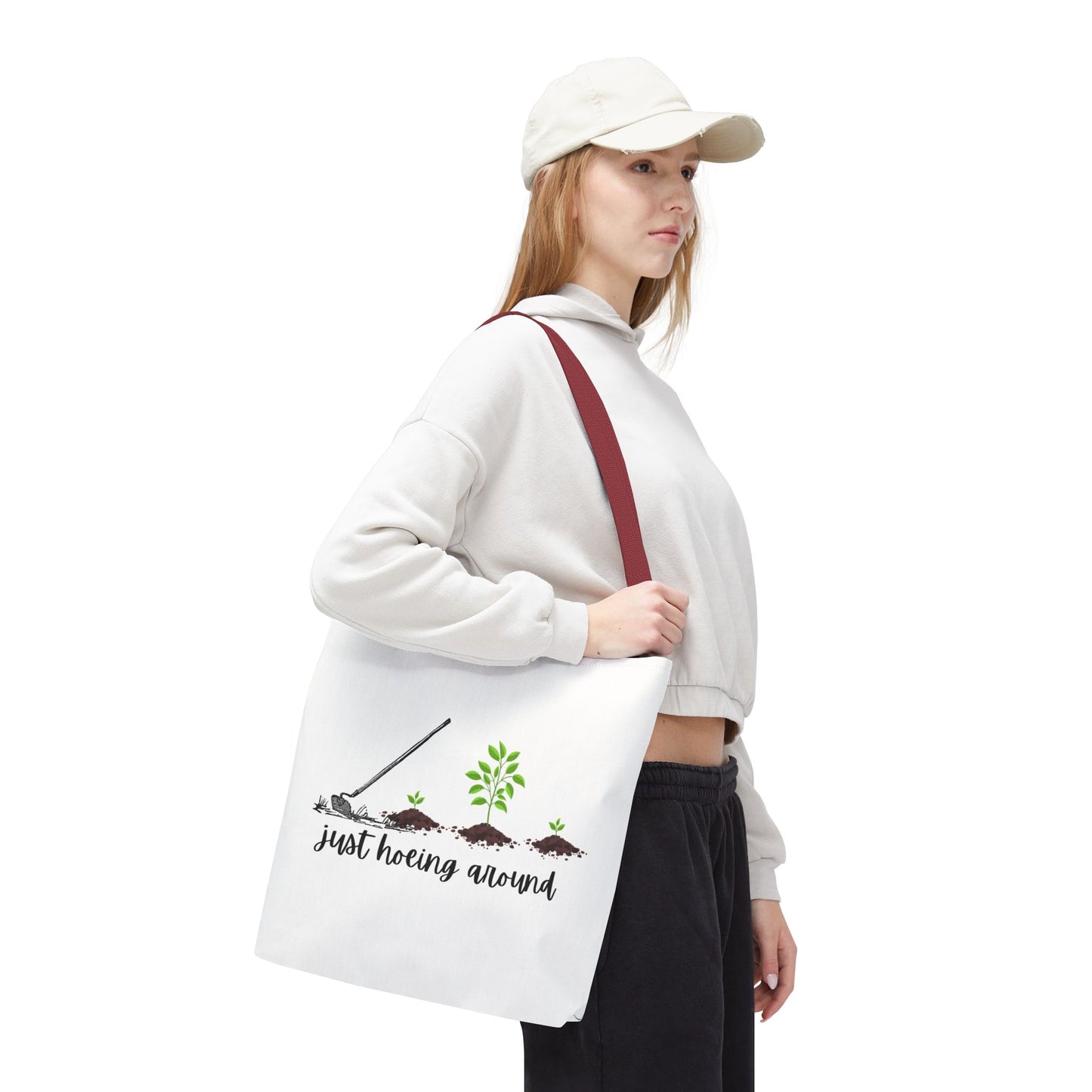 Unisex Just Hoeing Around Gardening Themed All Over Print Tote Bag