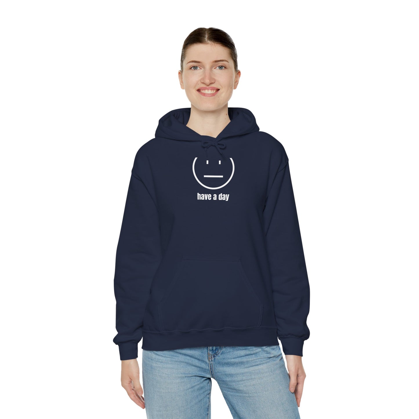 Unisex Heavy Blend™ Straight Face Have A Day Hooded Sweatshirt