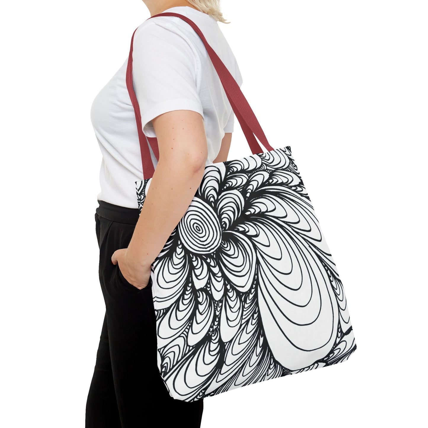 Unisex Original Doodle Art All Over Print Tote Bag - Apricots Noir