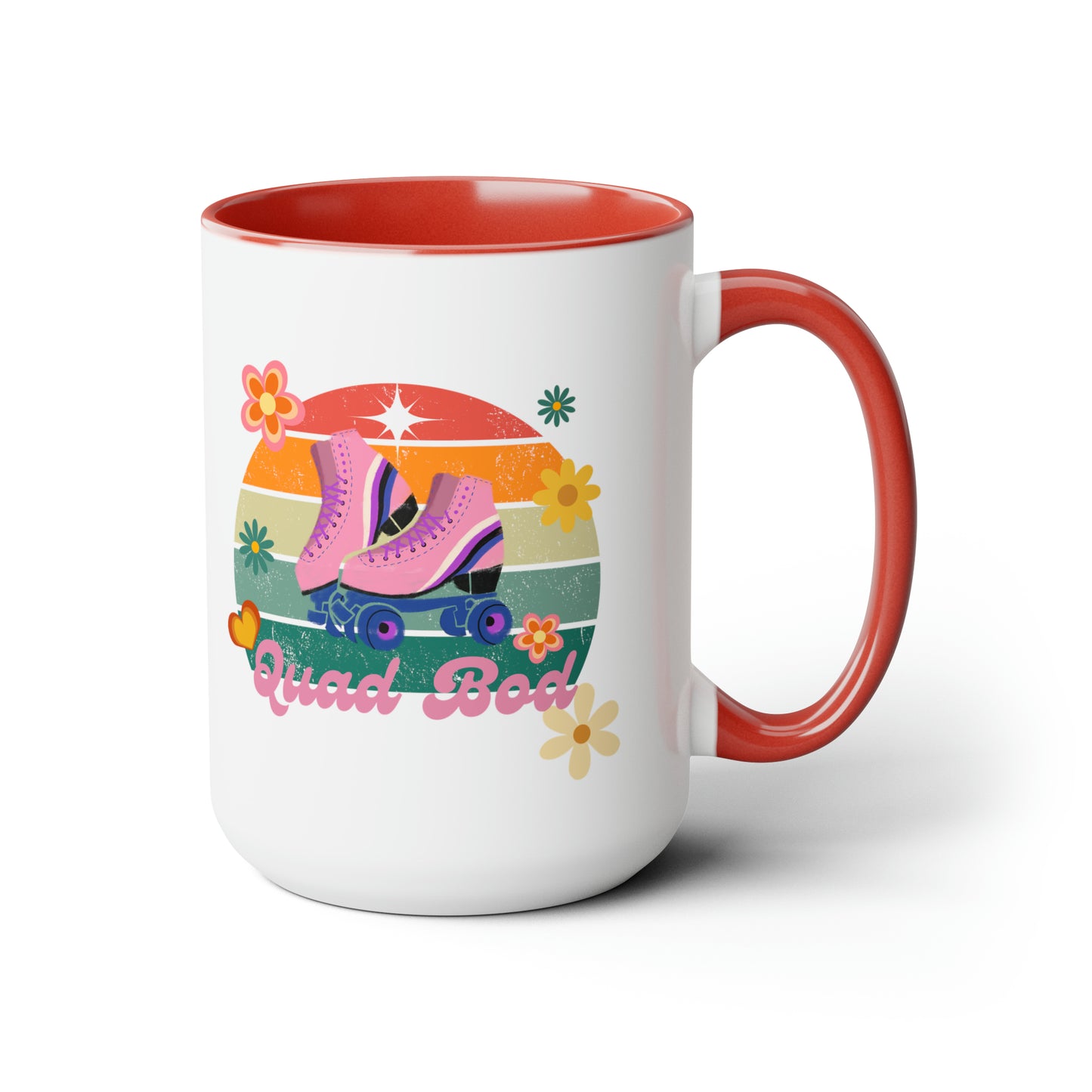 15oz Retro Vibes Vintage Roller Skate Coffee Mug Gift Idea For Skaters Roller Rink Mug Cool Skater Mug Quad Bod Skate Gear Roller Skating Coffee Mug