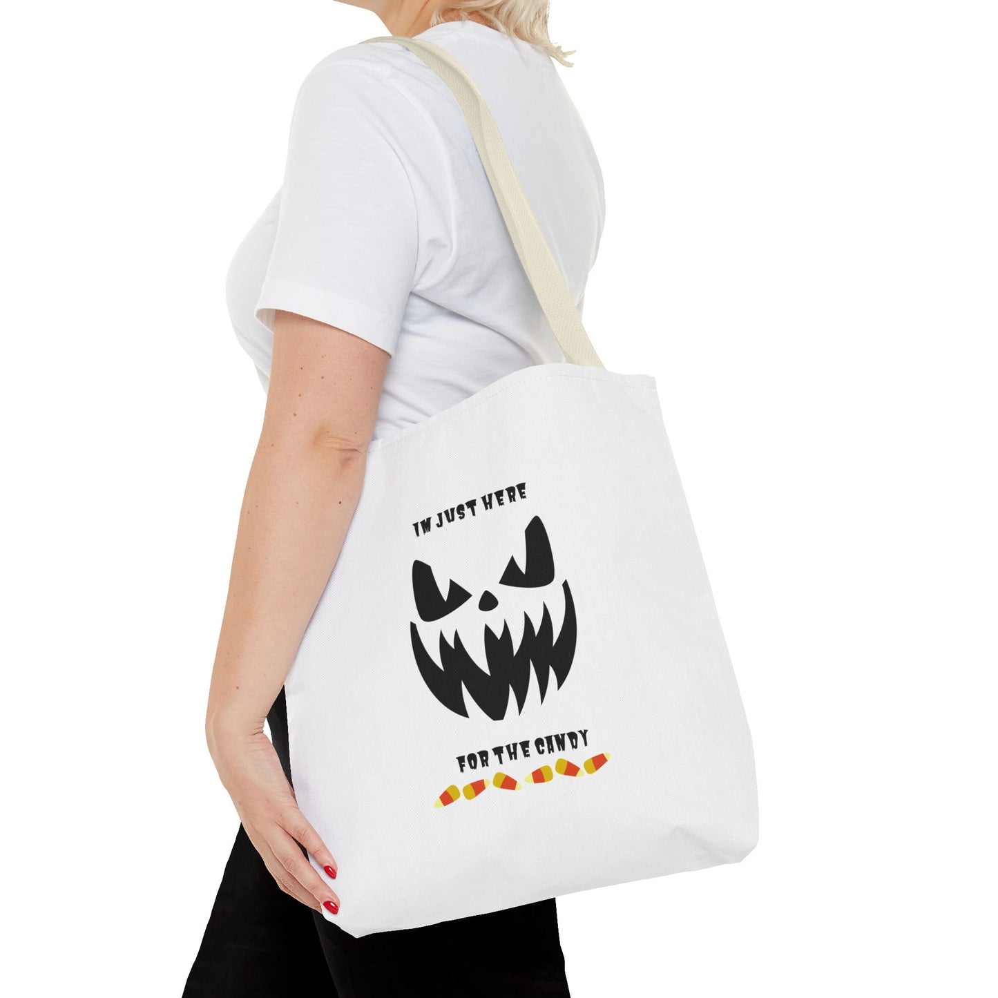 Halloween Candy Corn Scary Face Tote Spooky Season Trick or Treating Candy Bag Reusable Lunch Tote