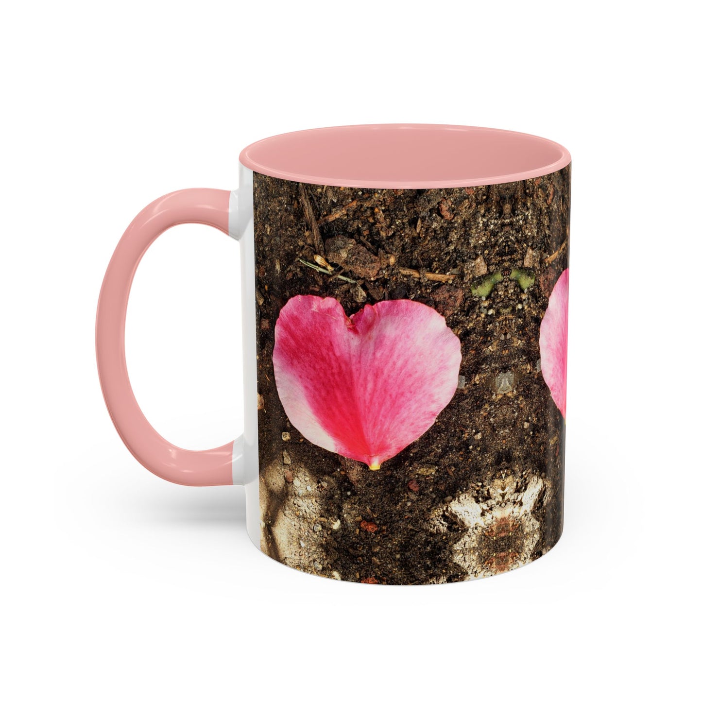11oz/15oz Garden Themed Double Delight Heart Shaped Rose Petal Coffee Mug