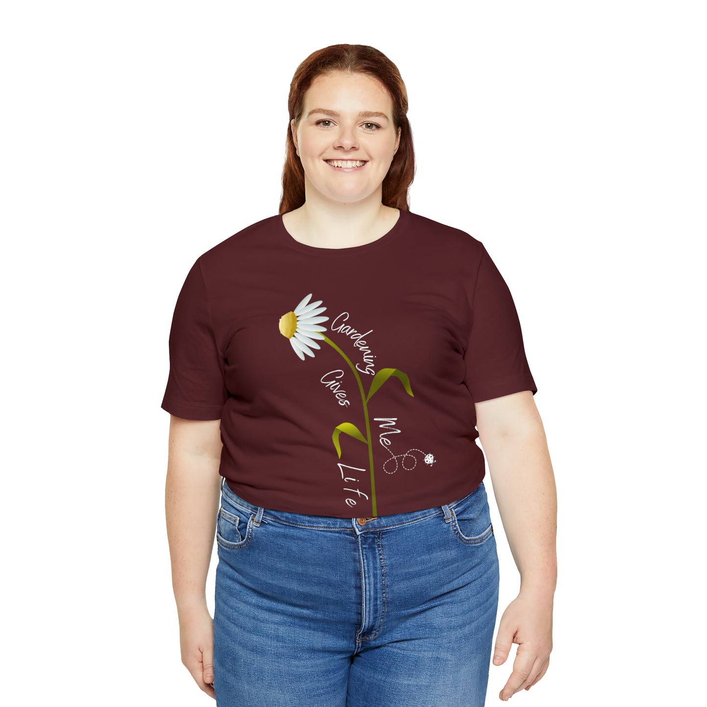 Unisex Gardening Shirt, Daisy and Ladybug Gardening Gives Me Life