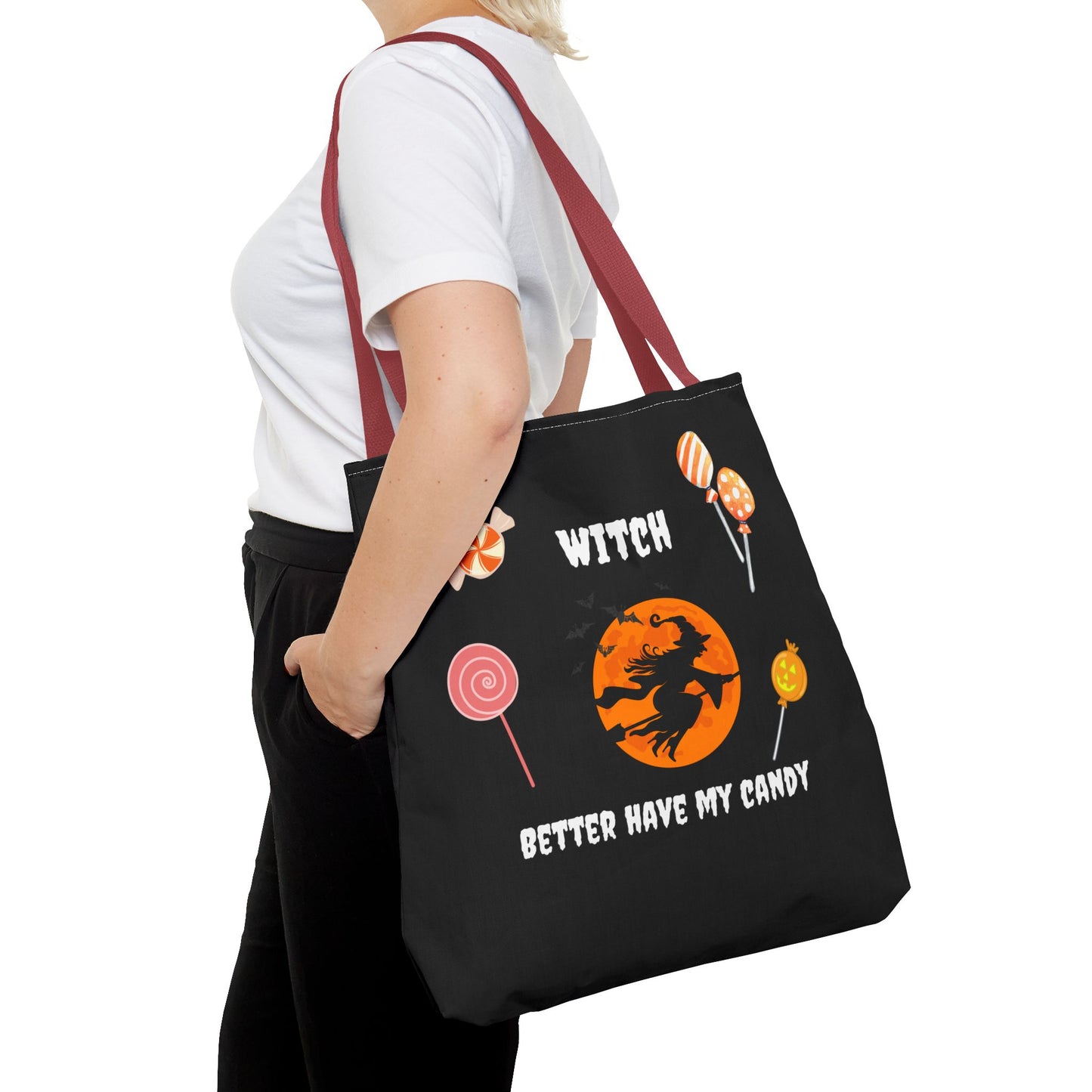 Halloween Tote Bag Gift for Spooky Season Trick or Treating Candy Bag Fall Themed Reusable Lunch Tote