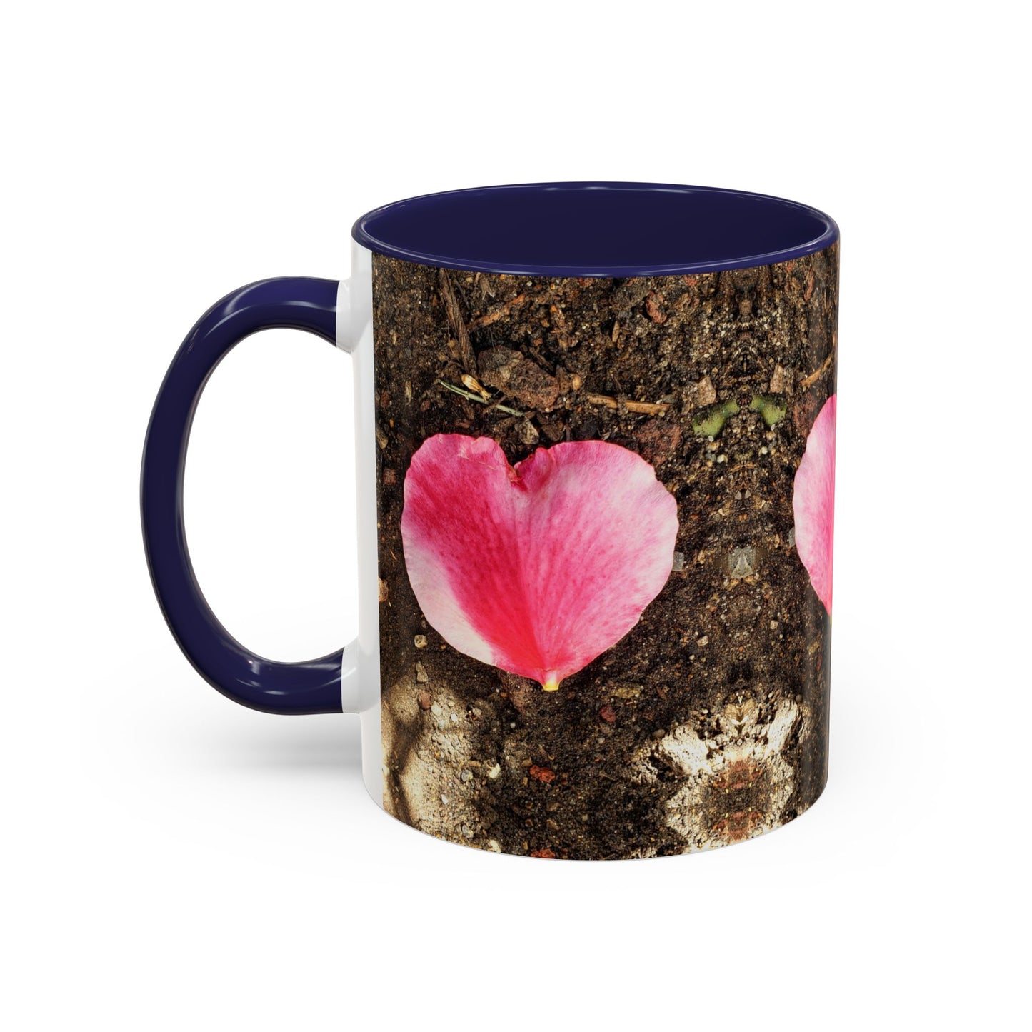 11oz/15oz Garden Themed Double Delight Heart Shaped Rose Petal Coffee Mug