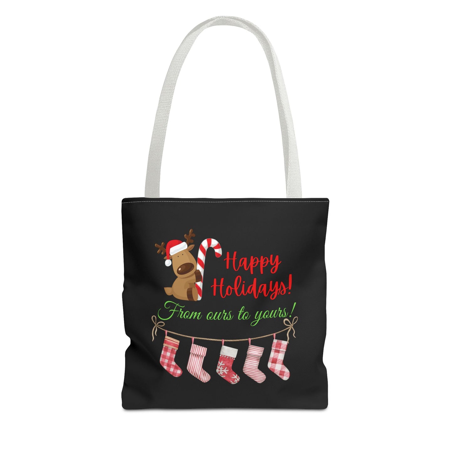 Unisex Happy Holidays From Ours To Yours Christmas Stockings and Dog Tote Bag