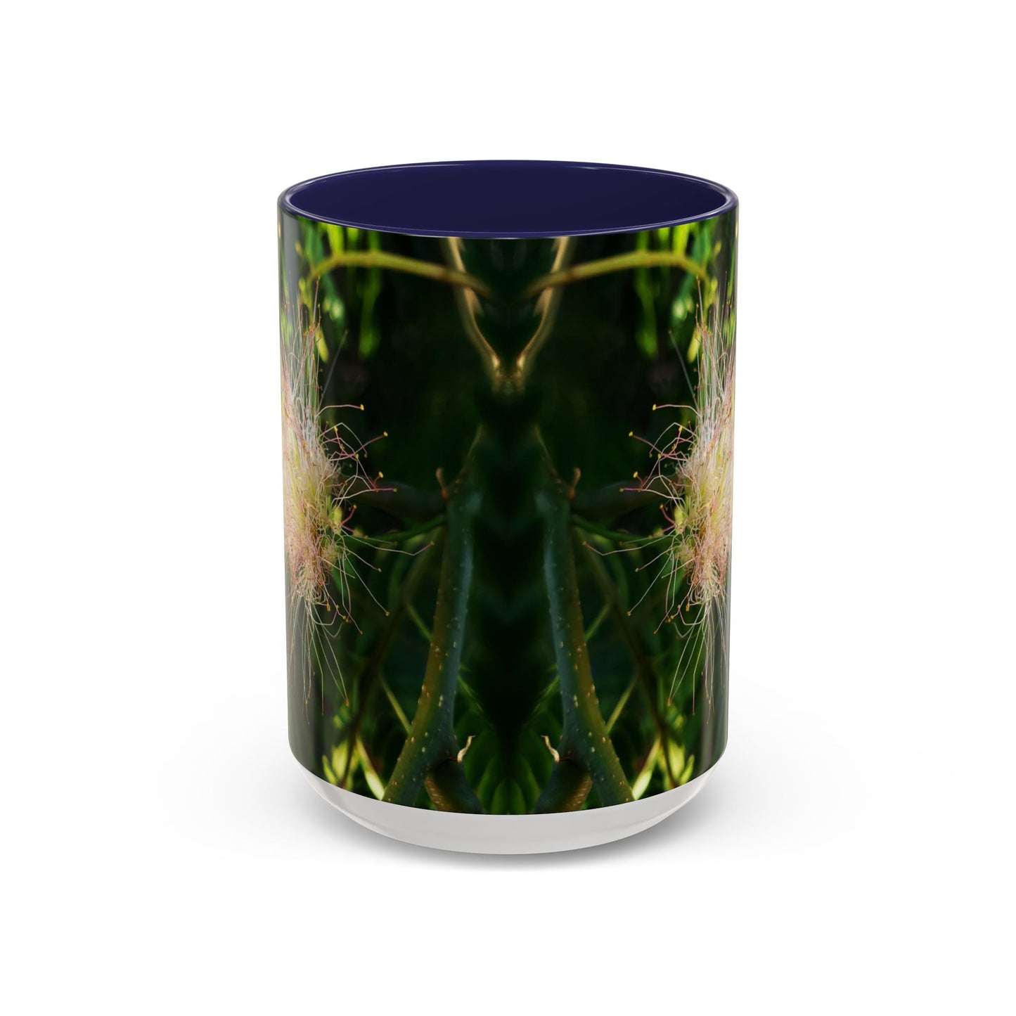 11oz /15oz Garden Themed Silk Blossom Plant Foliage Two Tone Coffee Mug