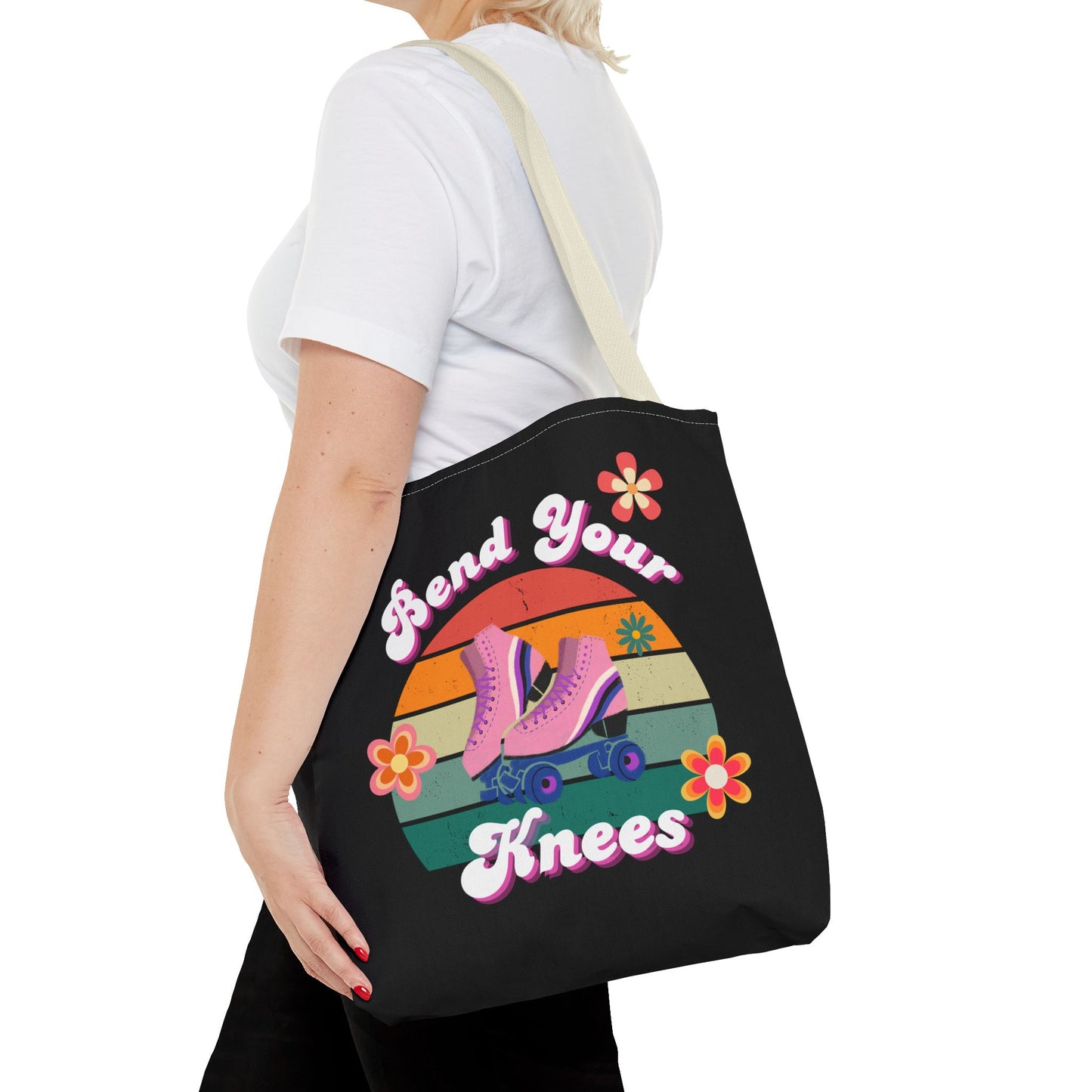 Unisex Retro Vibes Bend Your Knees Skate Day Tote Bag