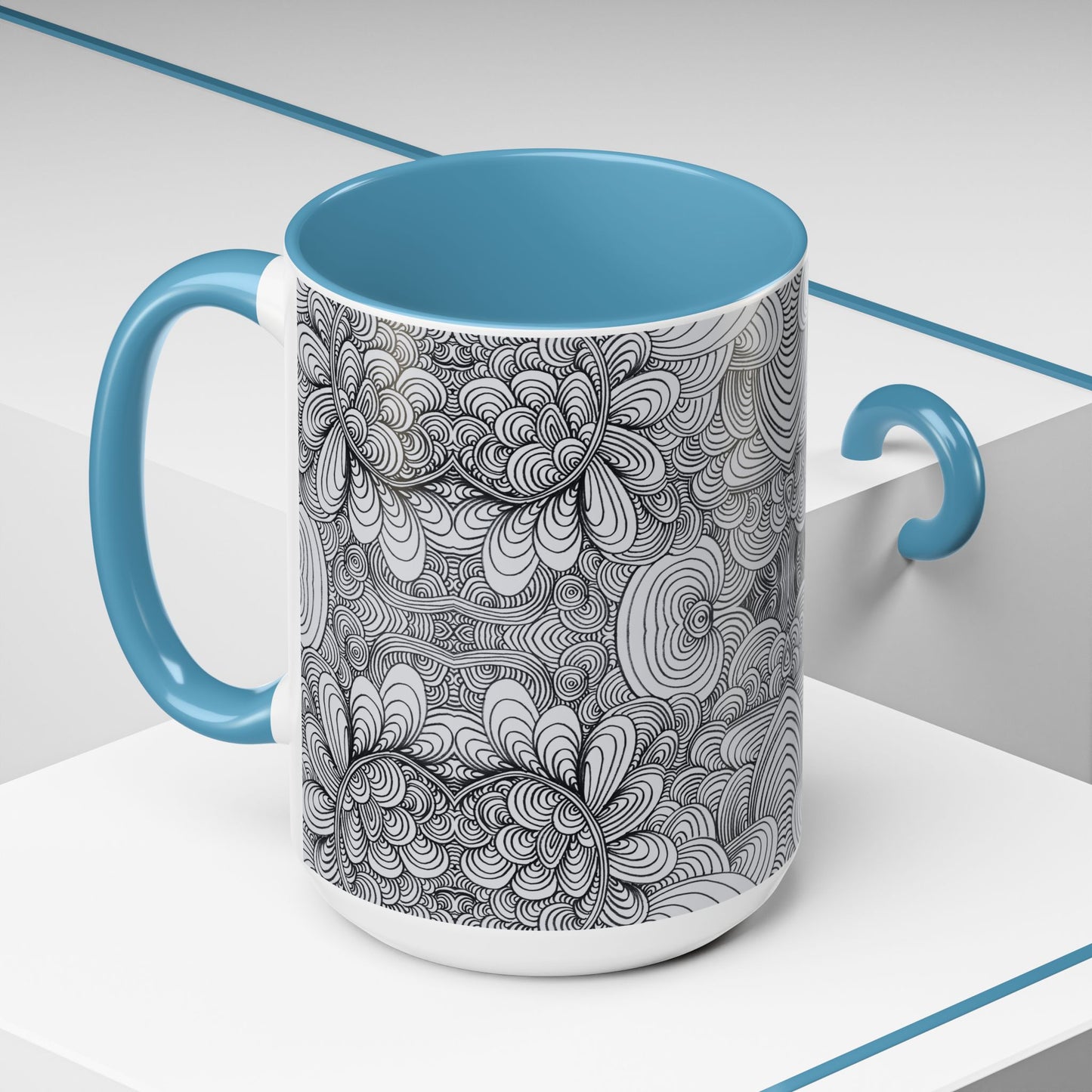 11oz/15oz Original Line Art Coffee Mug - Apricots Noir Mirage