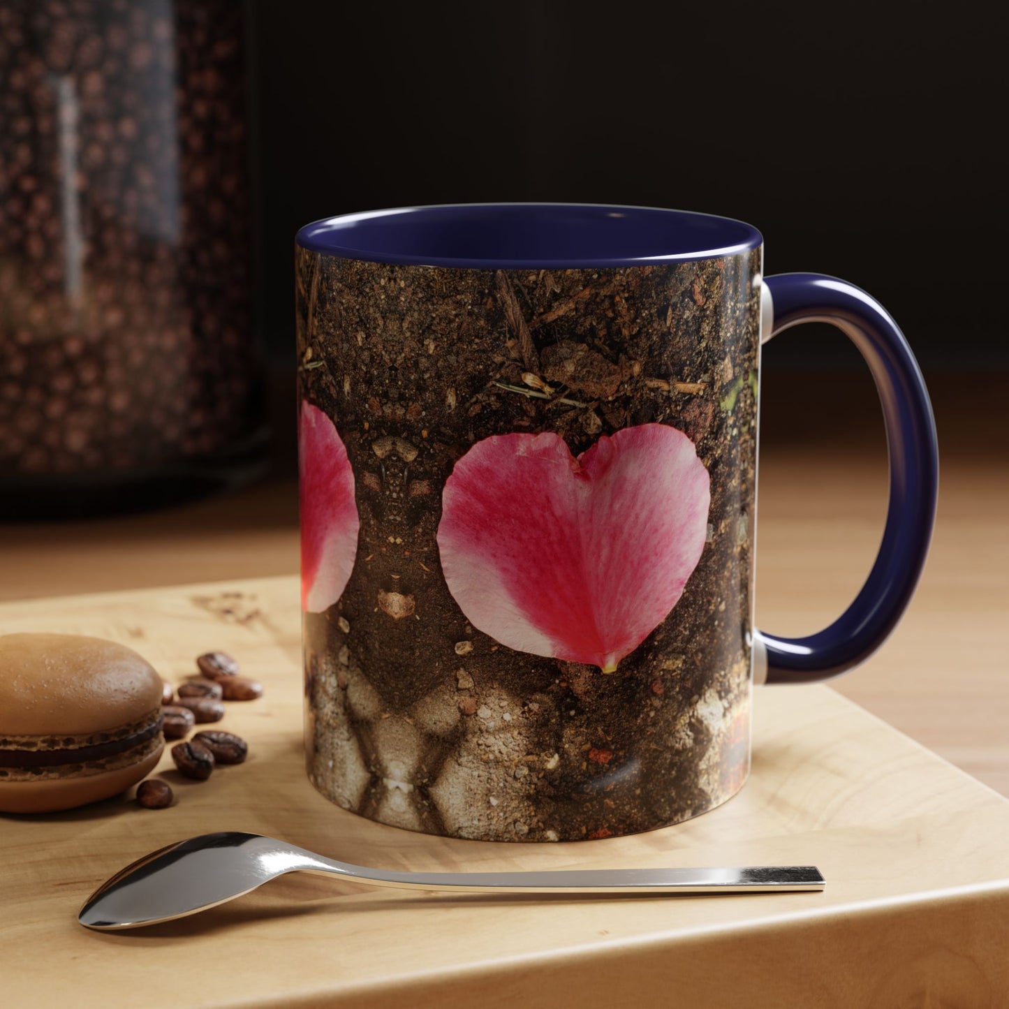 11oz/15oz Garden Themed Double Delight Heart Shaped Rose Petal Coffee Mug