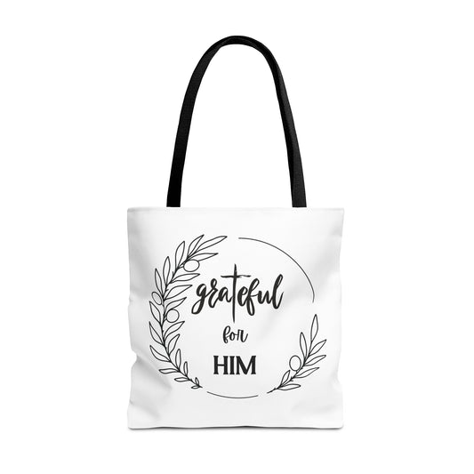 Unisex graTeful For Him Round Motif Tote Bag