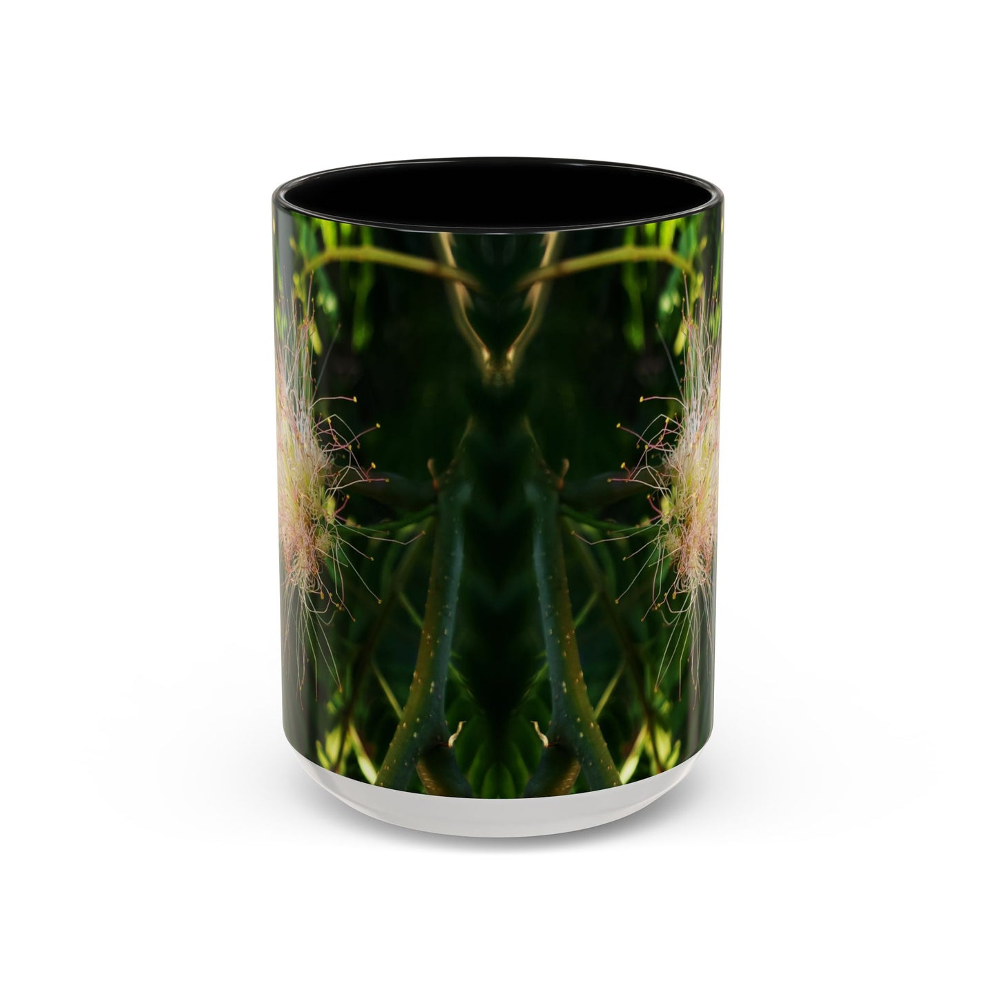 11oz /15oz Garden Themed Silk Blossom Plant Foliage Two Tone Coffee Mug