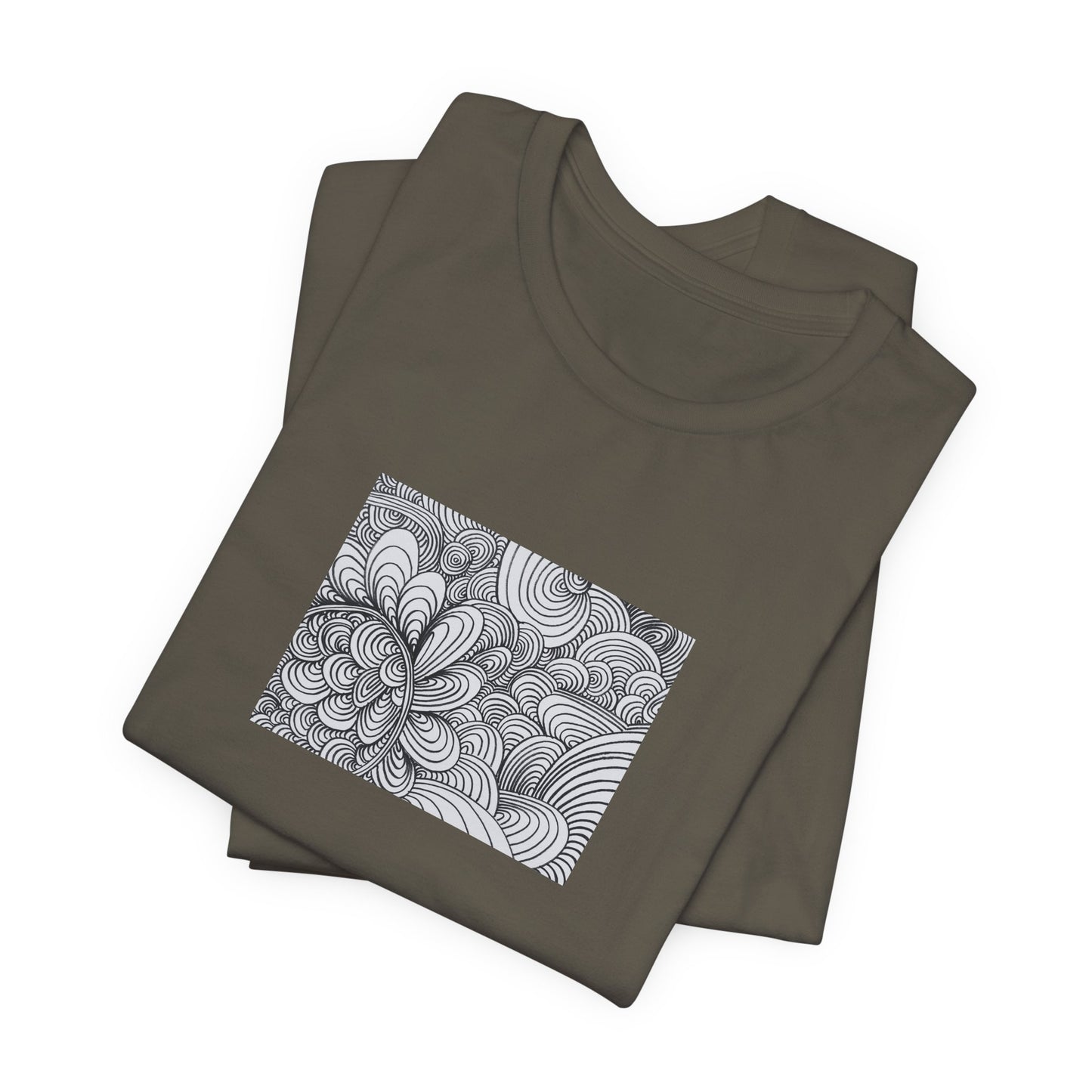 Unisex Original Healing Mesmerizing Line Art T-Shirt - Apricots Noir