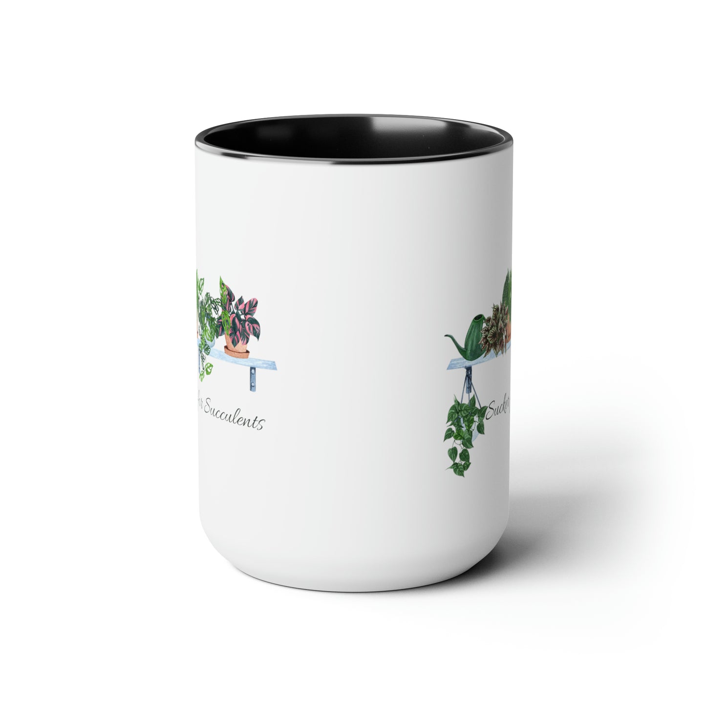 15oz Garden Themed Coffee Mug Sucker for Succulents