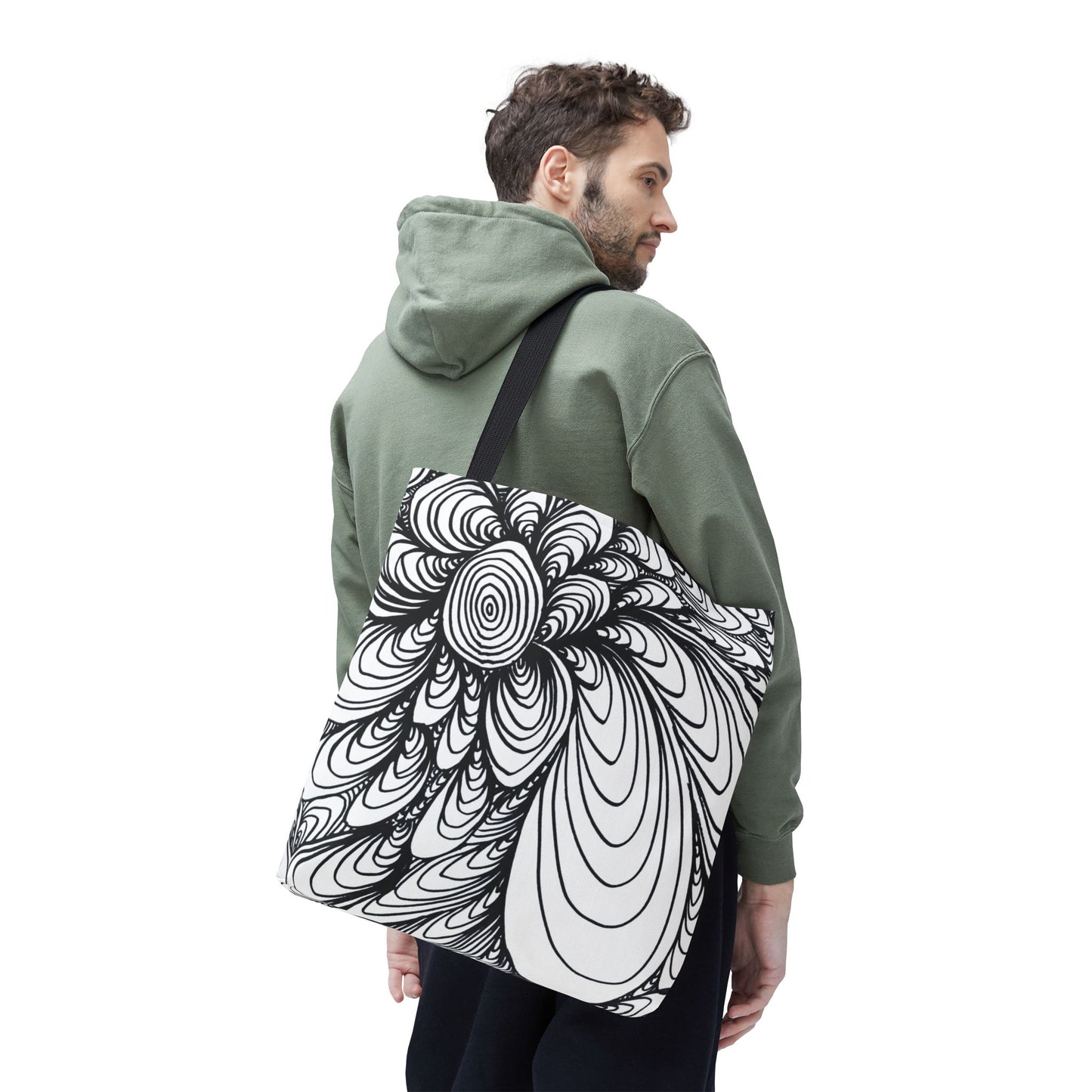 Unisex Original Doodle Art All Over Print Tote Bag - Apricots Noir