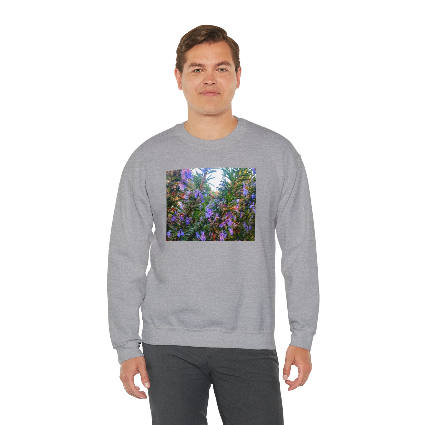 Unisex Heavy Blend™ Crewneck Rosemary Bee Pollinator Sweatshirt