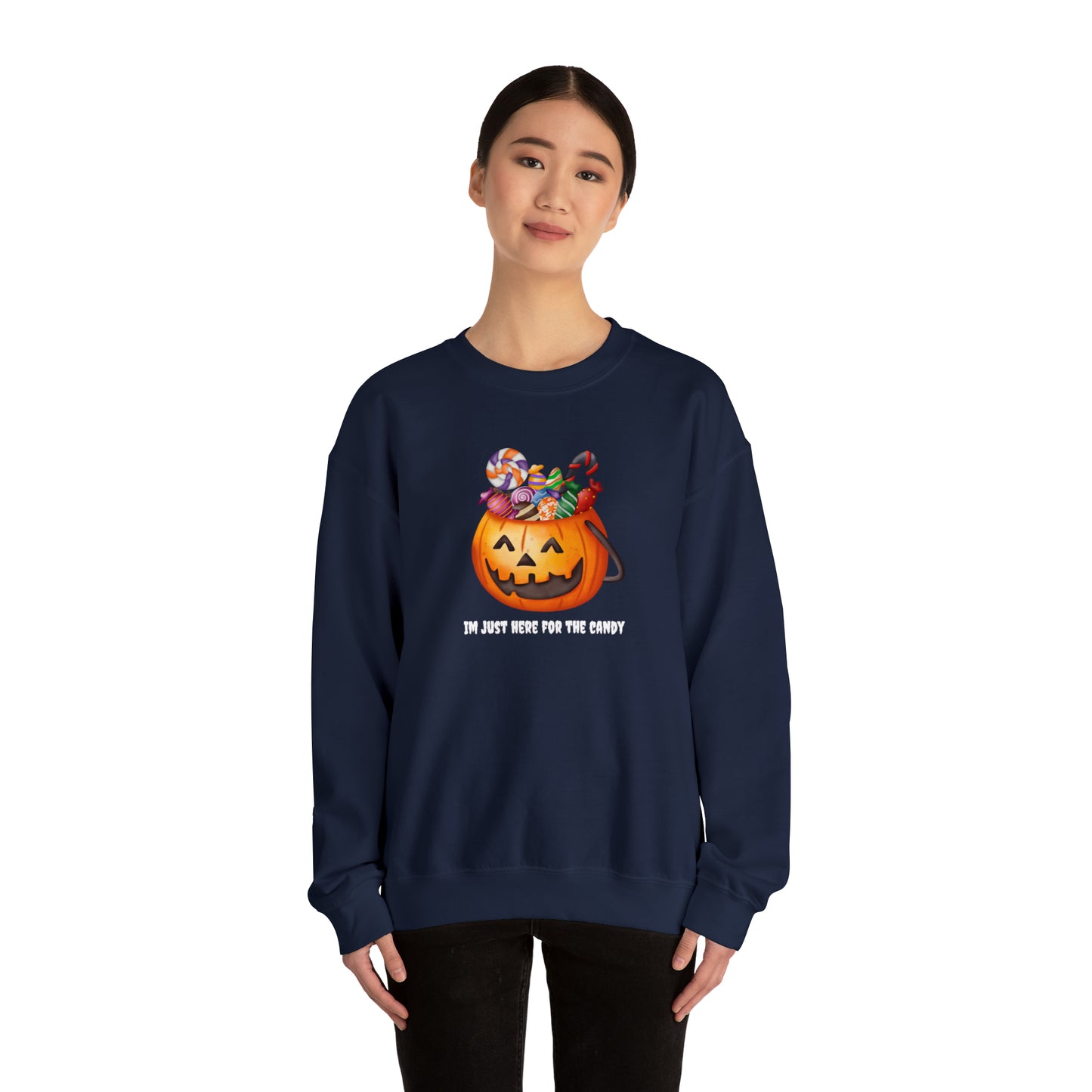 Unisex Im Just Here For The Candy Pumpkin Sweatshirt