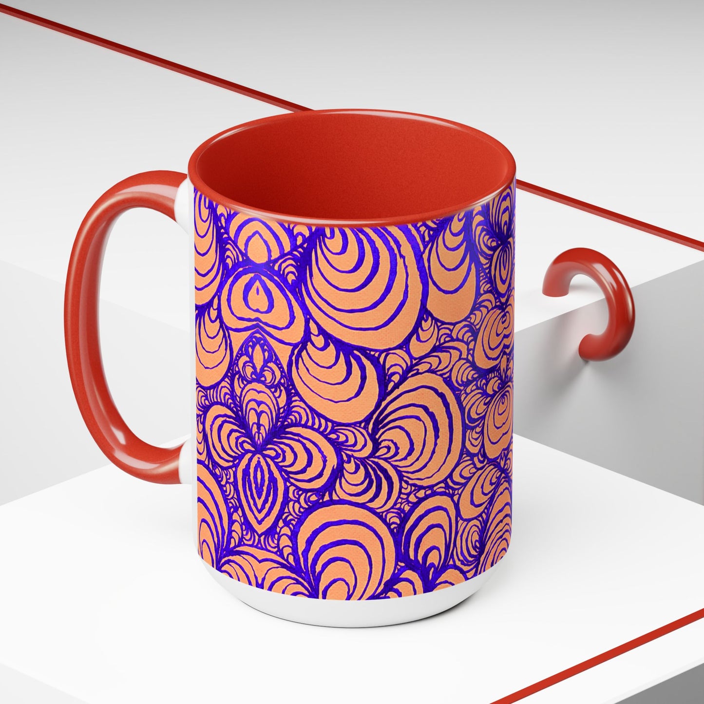 15oz Original Line Art Coffee Mug - Puzzle Panels 1 Color Pop Run