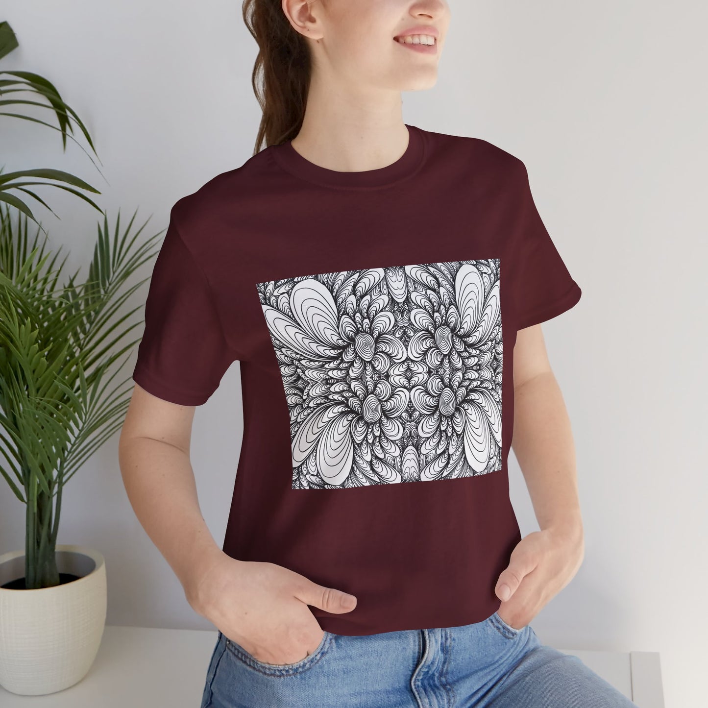 Unisex Original Line Art T-Shirt -Blooms