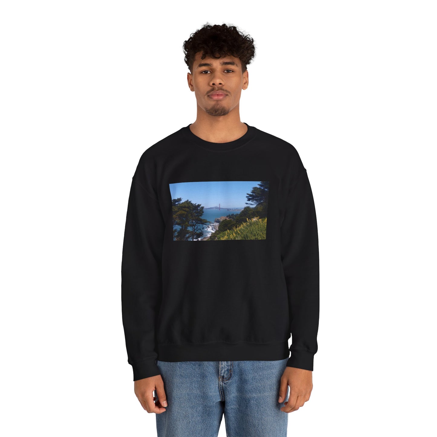 Unisex Travel Sweater, Scenic Lookout, El Camino Del Mar, San Francisco, California, Golden Gate Bridge, Vista, Ocean Views, Beautiful Blue