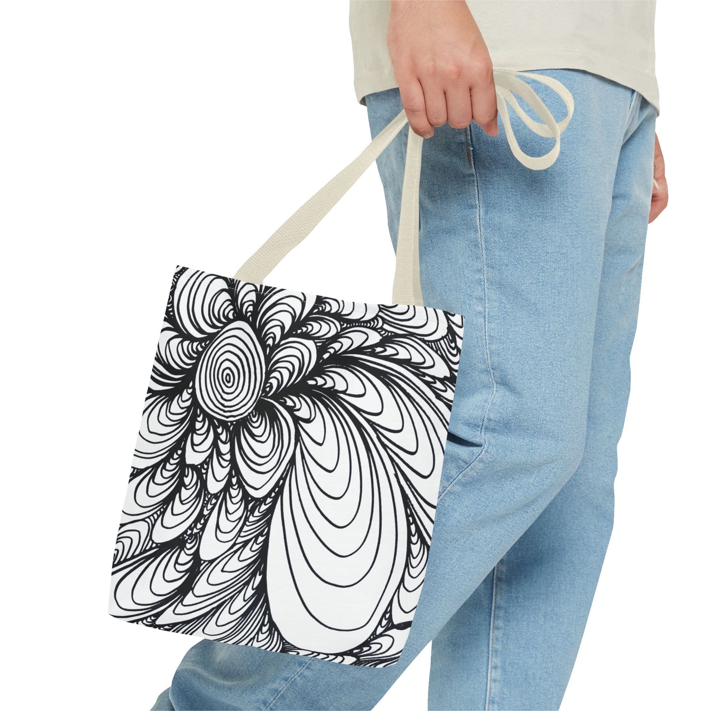 Unisex Original Doodle Art All Over Print Tote Bag - Apricots Noir