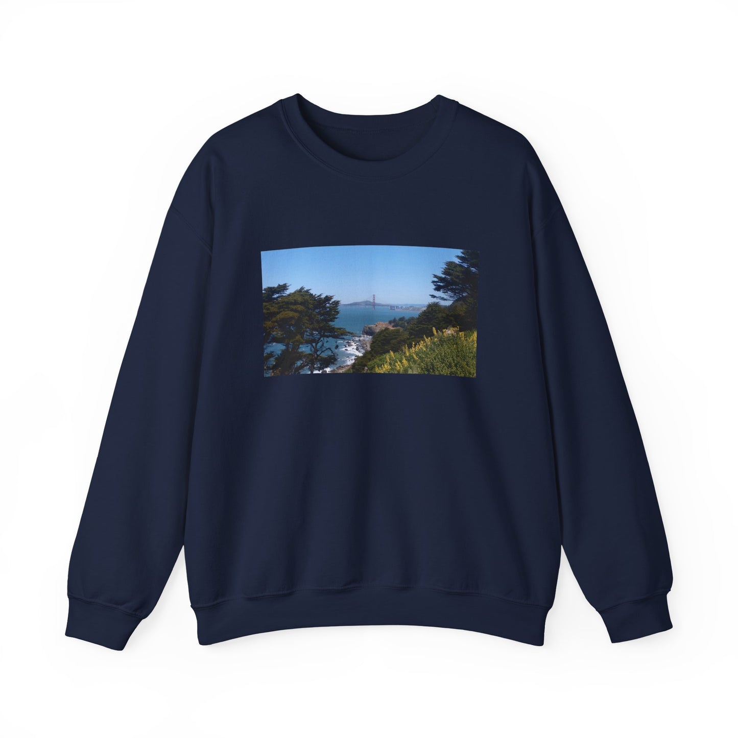 Unisex Travel Sweater, Scenic Lookout, El Camino Del Mar, San Francisco, California, Golden Gate Bridge, Vista, Ocean Views, Beautiful Blue