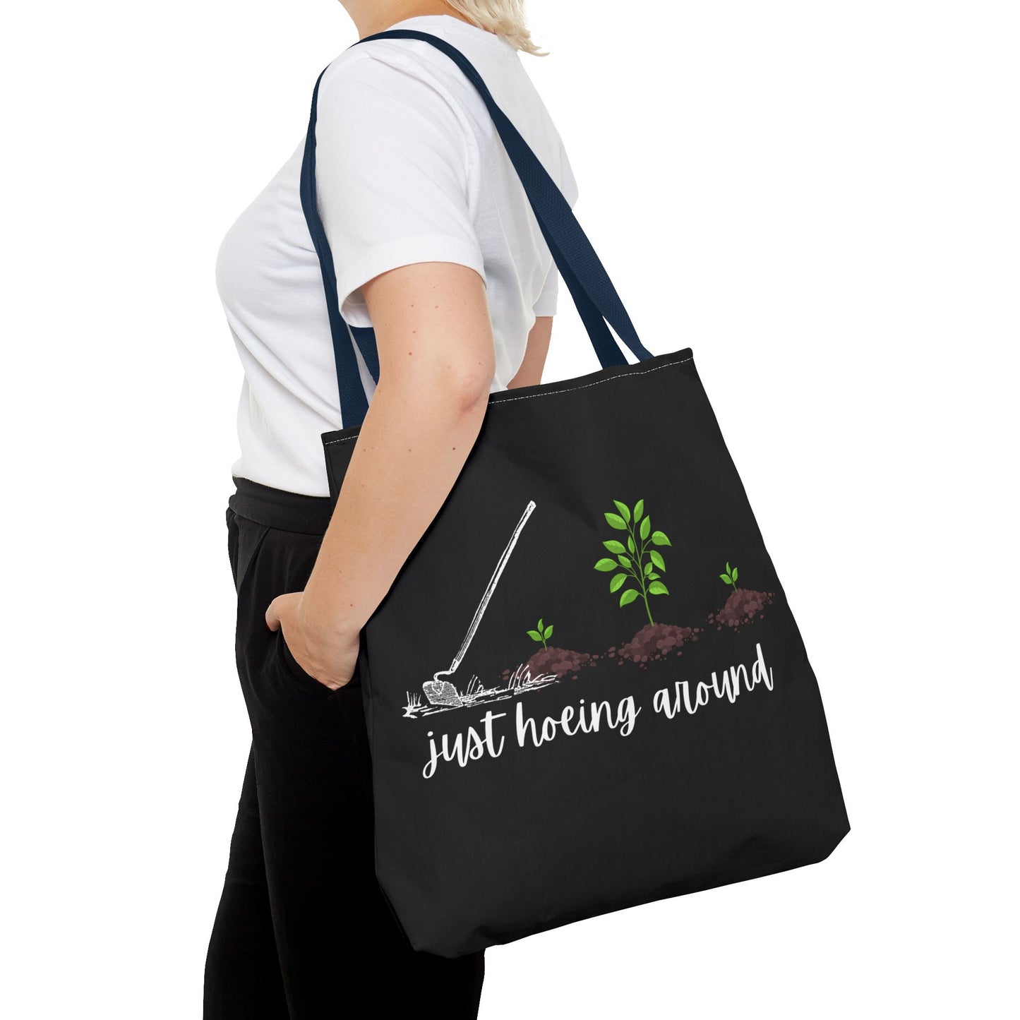 Unisex Just Hoeing Around Gardening Themed All Over Print Tote Bag