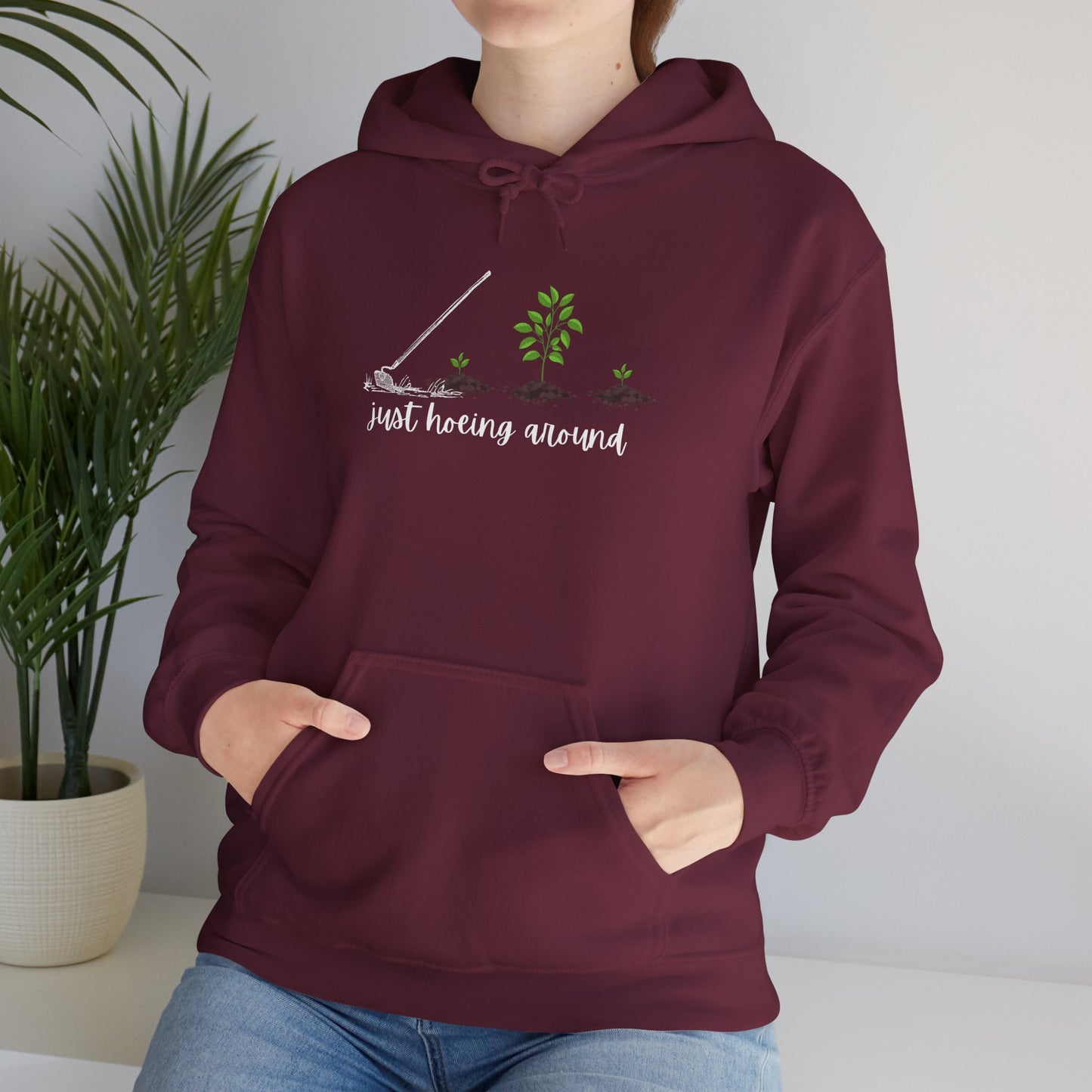 Unisex Heavy Blend™ Just Hoeing Around Gardening Hooded Sweatshirt