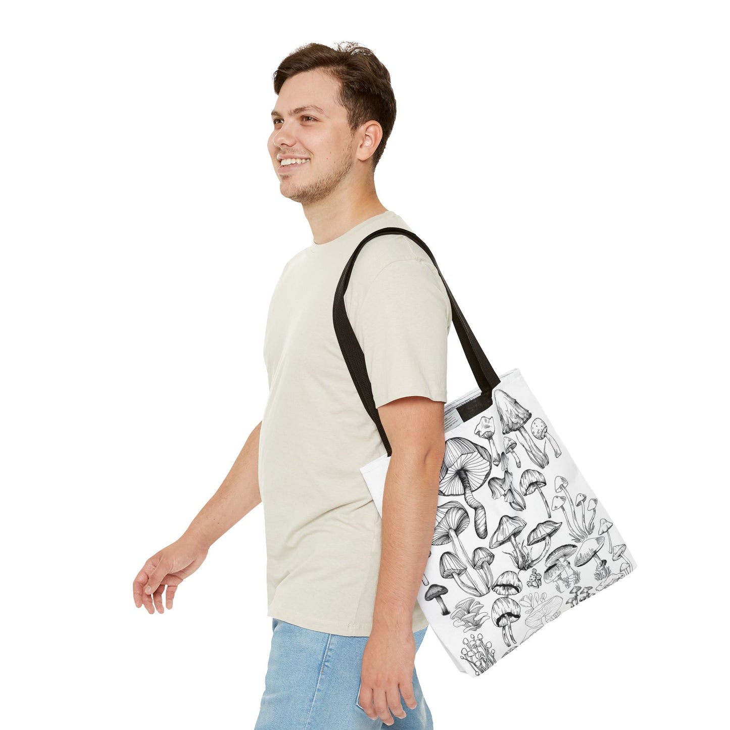 Unisex Mushroom Lover Fungi Print Toadstool Mycology Tote Bag