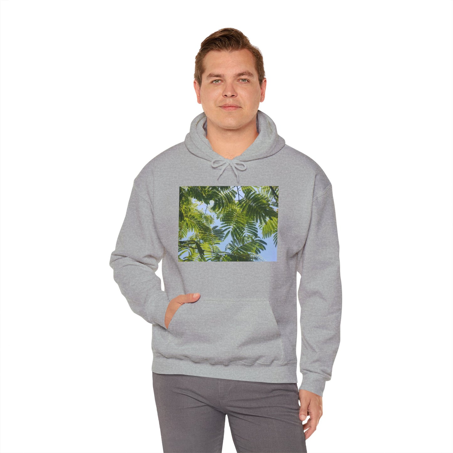 Unisex Heavy Blend™ Original Print Silk Canopy Crewneck Hooded Sweatshirt