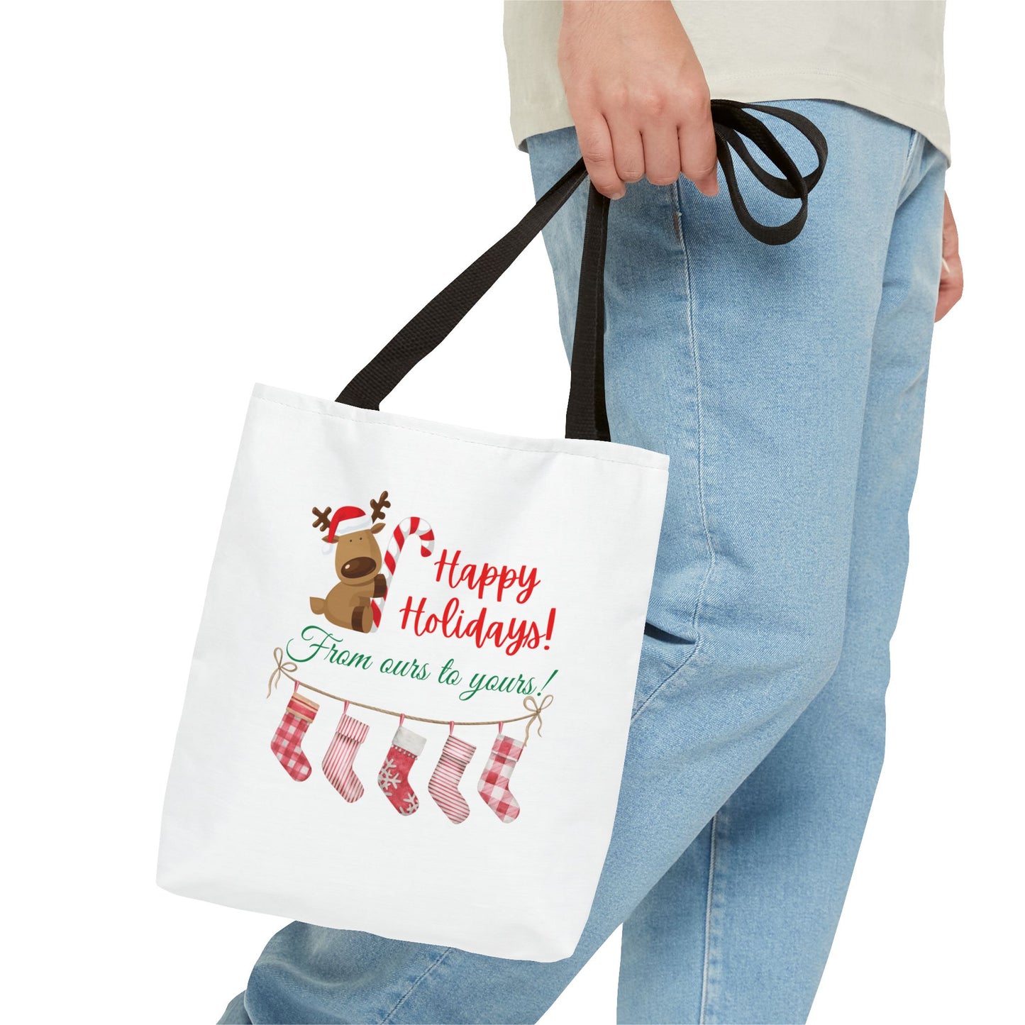 Unisex Happy Holidays From Ours To Yours Christmas Stockings and Dog Tote Bag