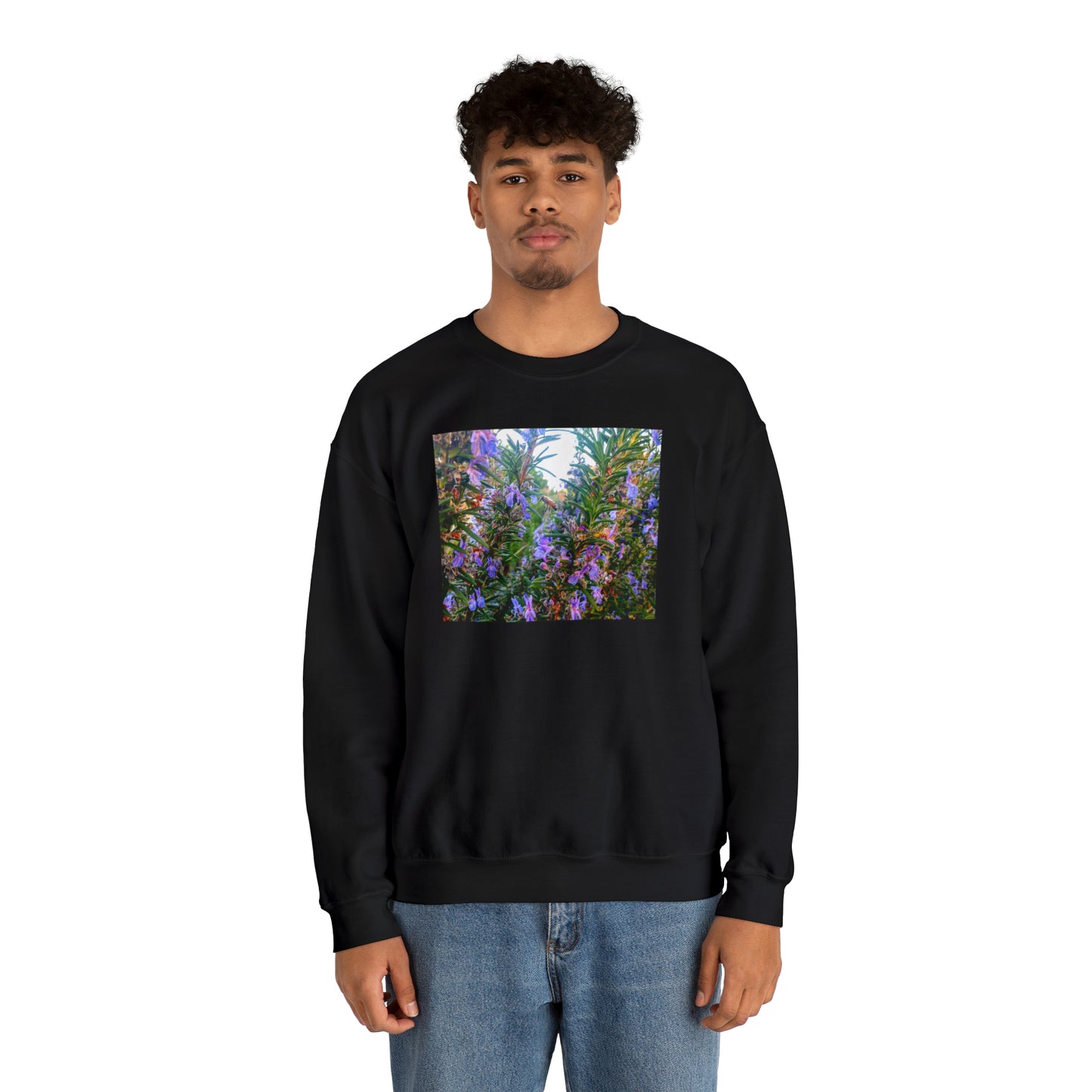 Unisex Heavy Blend™ Crewneck Rosemary Bee Pollinator Sweatshirt