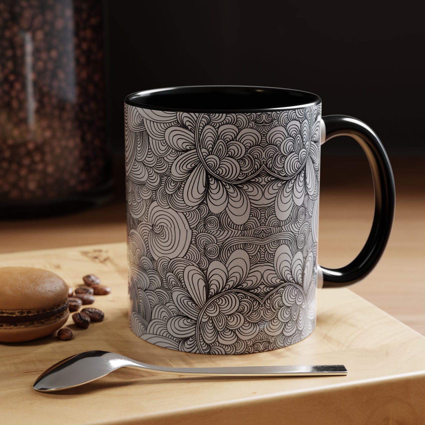 11oz/15oz Original Line Art Coffee Mug - Apricots Noir Mirage