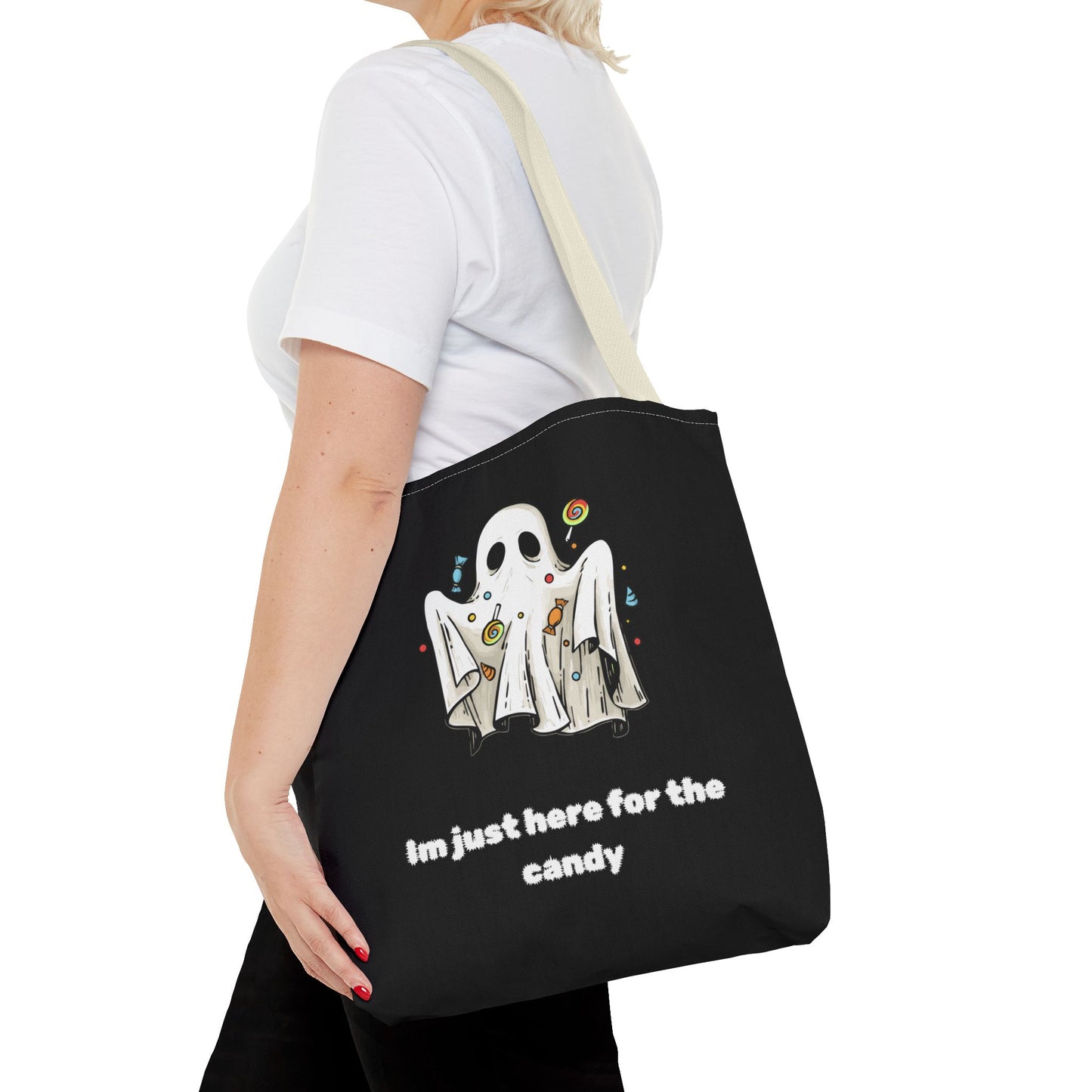 Cute Ghost Halloween Lover Spooky Season Trick or Treating Candy Bag Fall Themed Reusable Lunch Tote