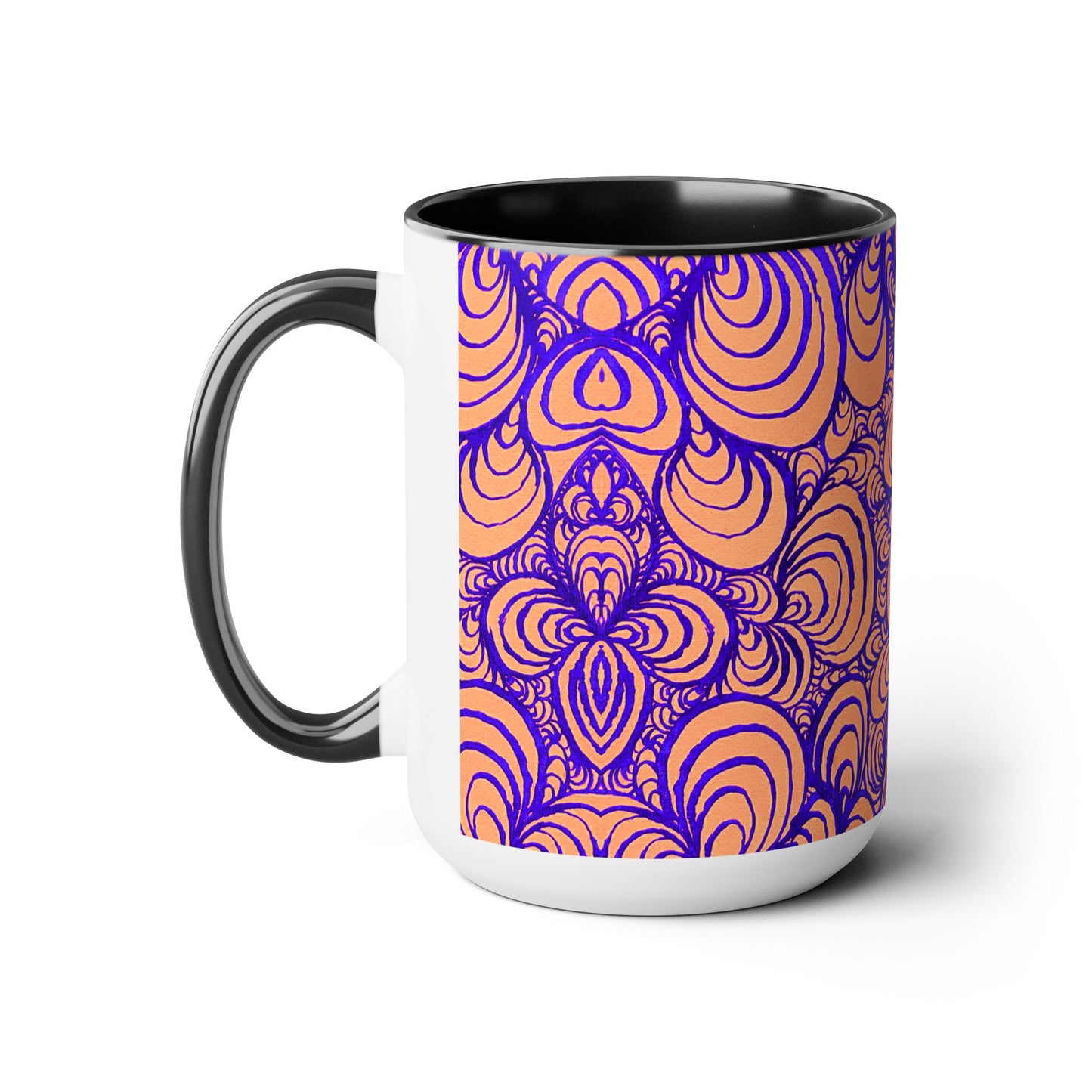 15oz Original Line Art Coffee Mug - Puzzle Panels 1 Color Pop Run