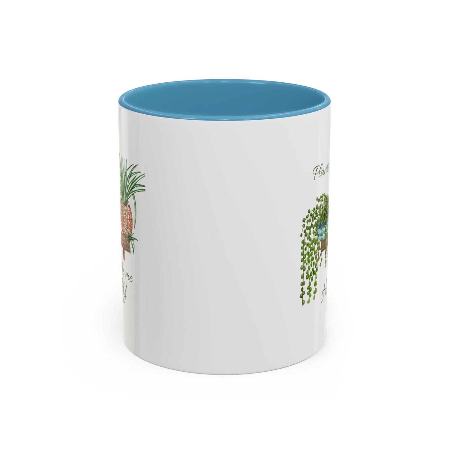 11oz Garden Themed Plants Make Me Happy Two Tone Coffee Mug