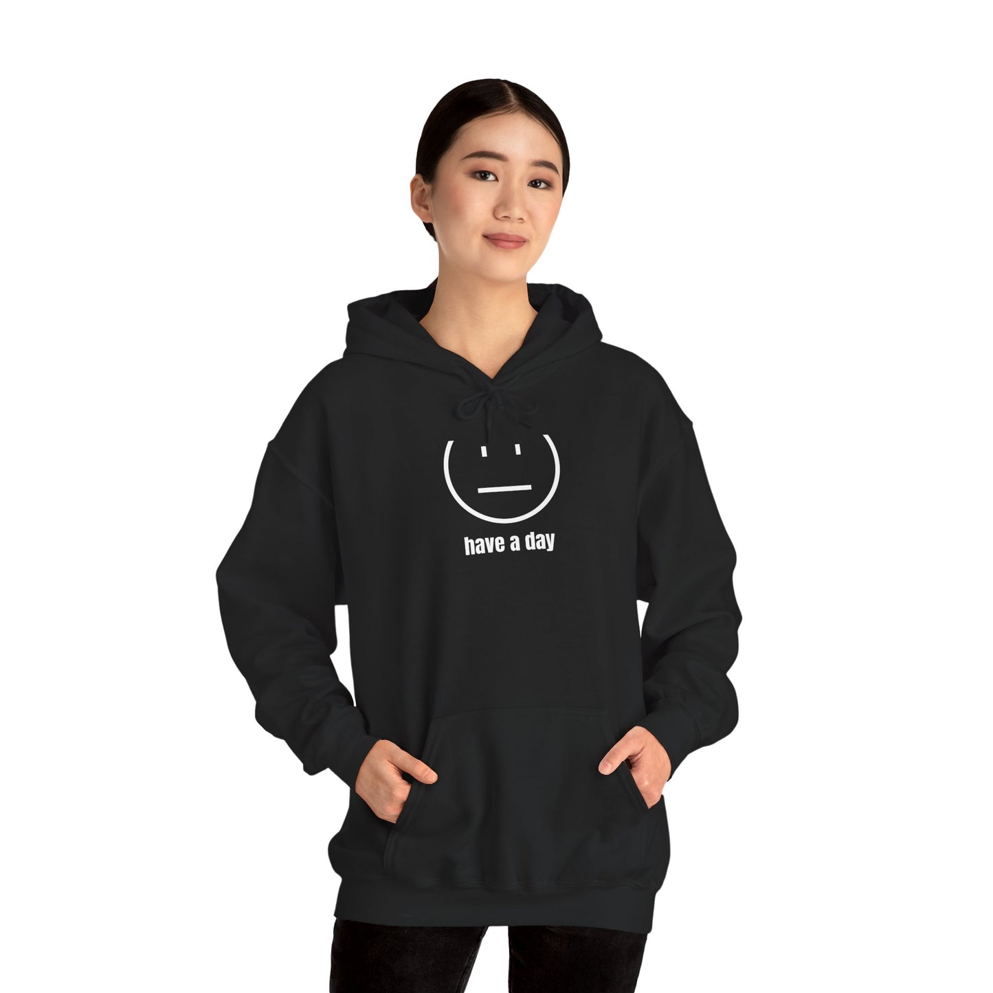 Unisex Heavy Blend™ Straight Face Have A Day Hooded Sweatshirt