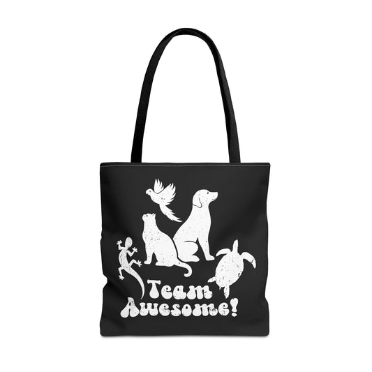 Unisex Animal Lover Lizard Cat Bird Dog Turtle Team Awesome Tote Bag