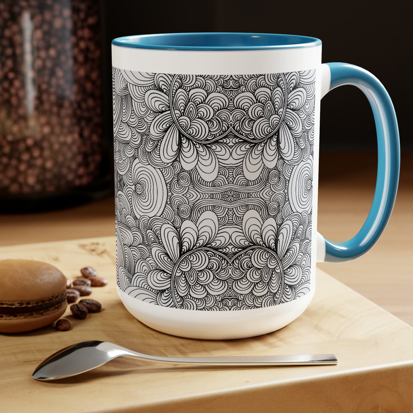 15oz Original Art Mug - Apricots Noir Mirage