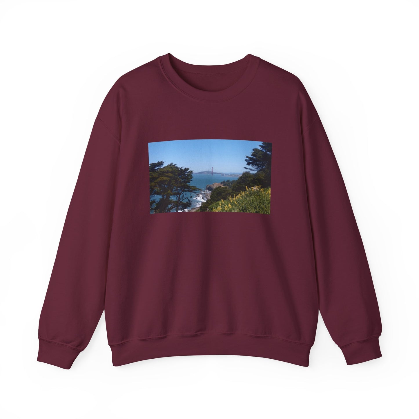 Unisex Travel Sweater, Scenic Lookout, El Camino Del Mar, San Francisco, California, Golden Gate Bridge, Vista, Ocean Views, Beautiful Blue