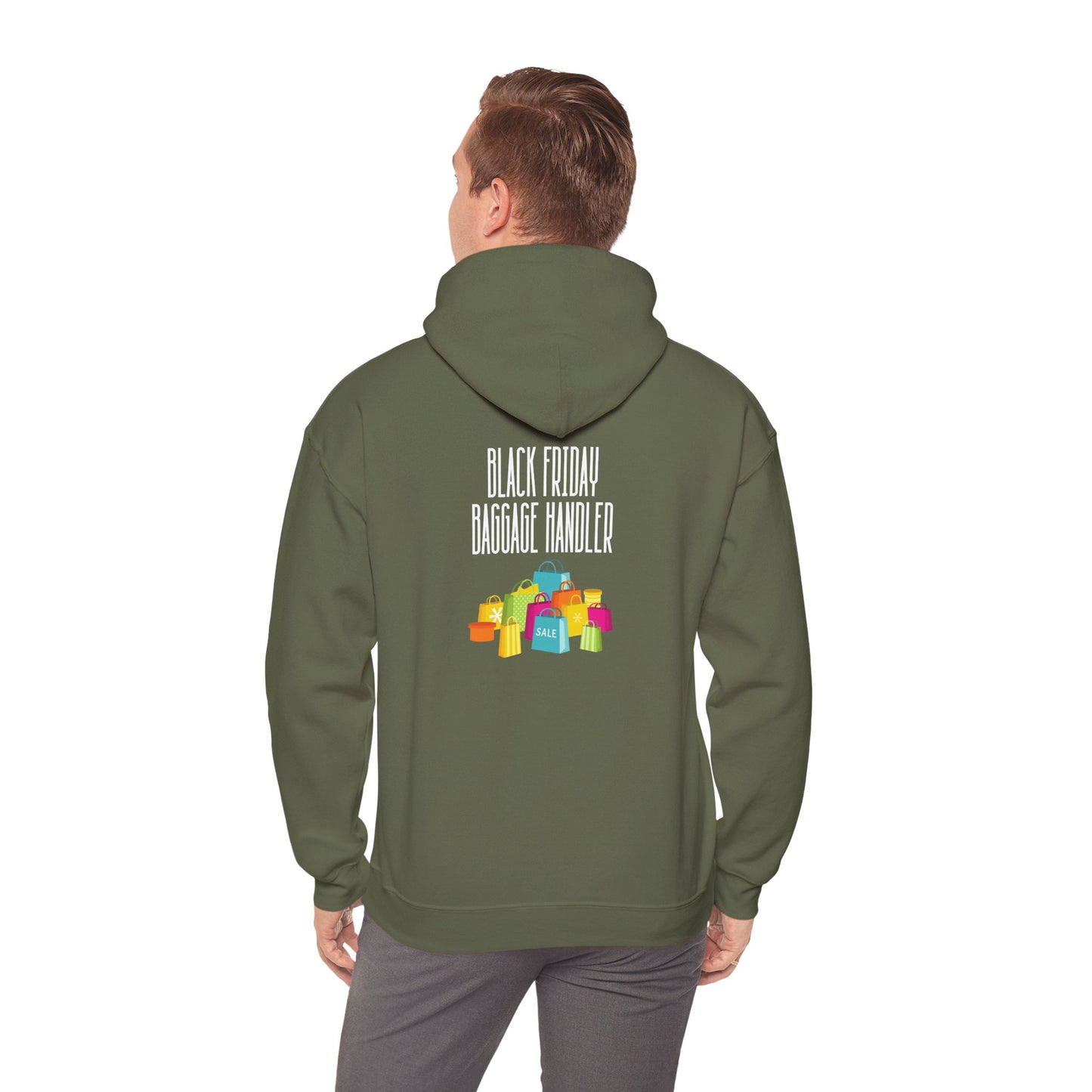 Unisex Heavy Blend™ Black Friday Christmas Sales Baggage Handler Shopping Sales Hooded Sweatshirt