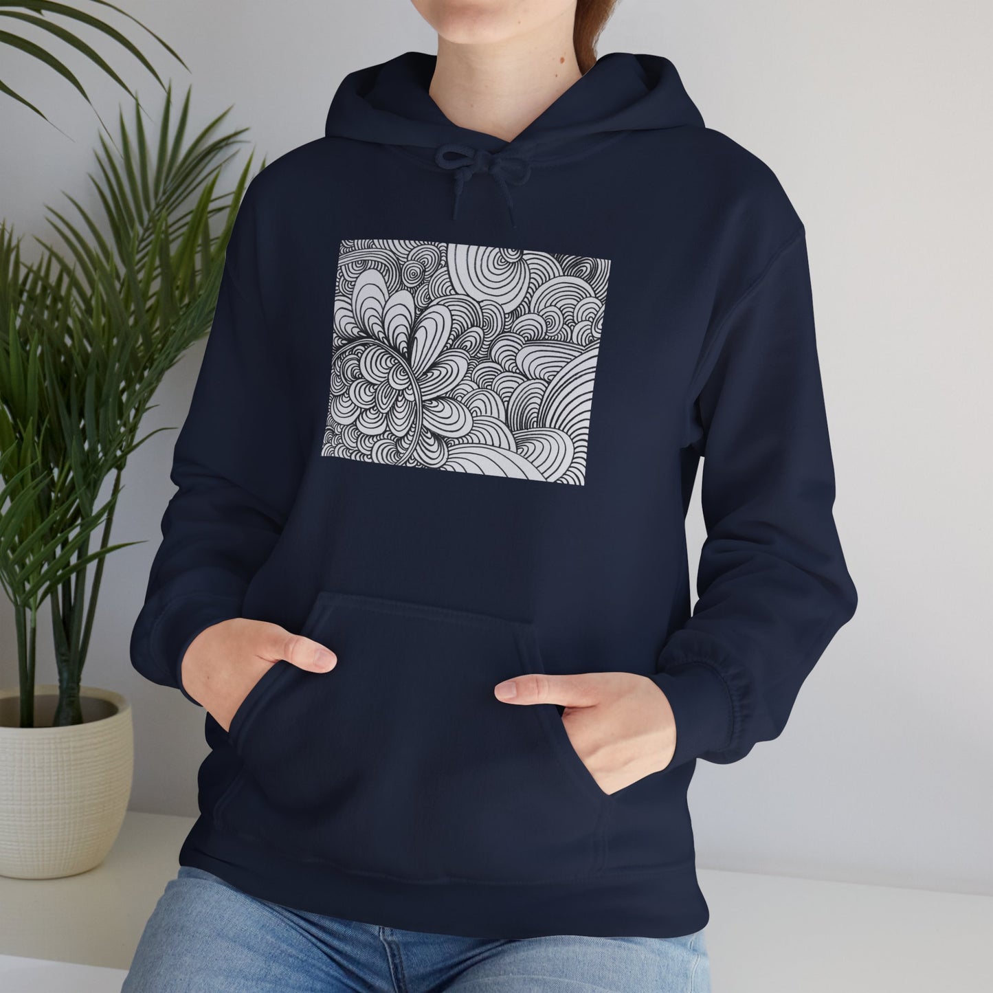Unisex Heavy Blend™ Original Art Hooded Sweatshirt - Apricots Noir Mirage