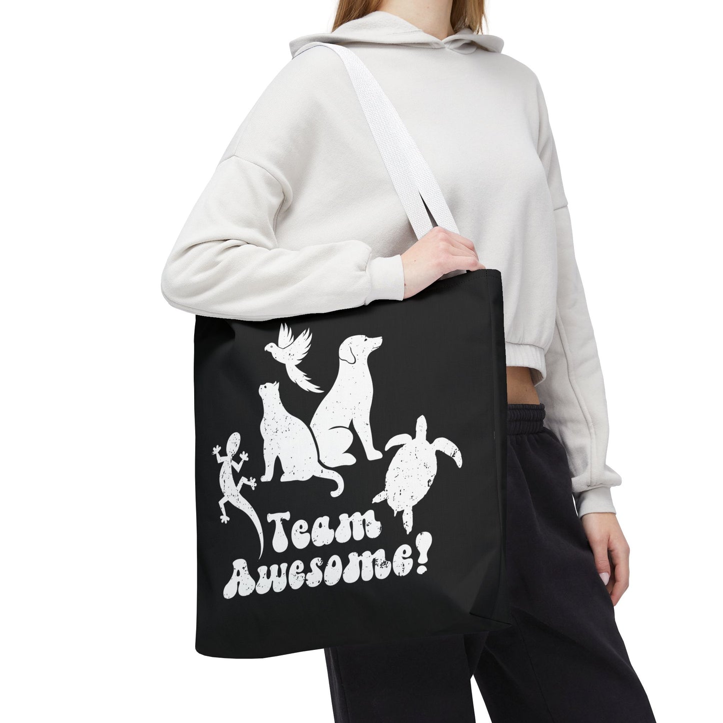 Unisex Animal Lover Lizard Cat Bird Dog Turtle Team Awesome Tote Bag